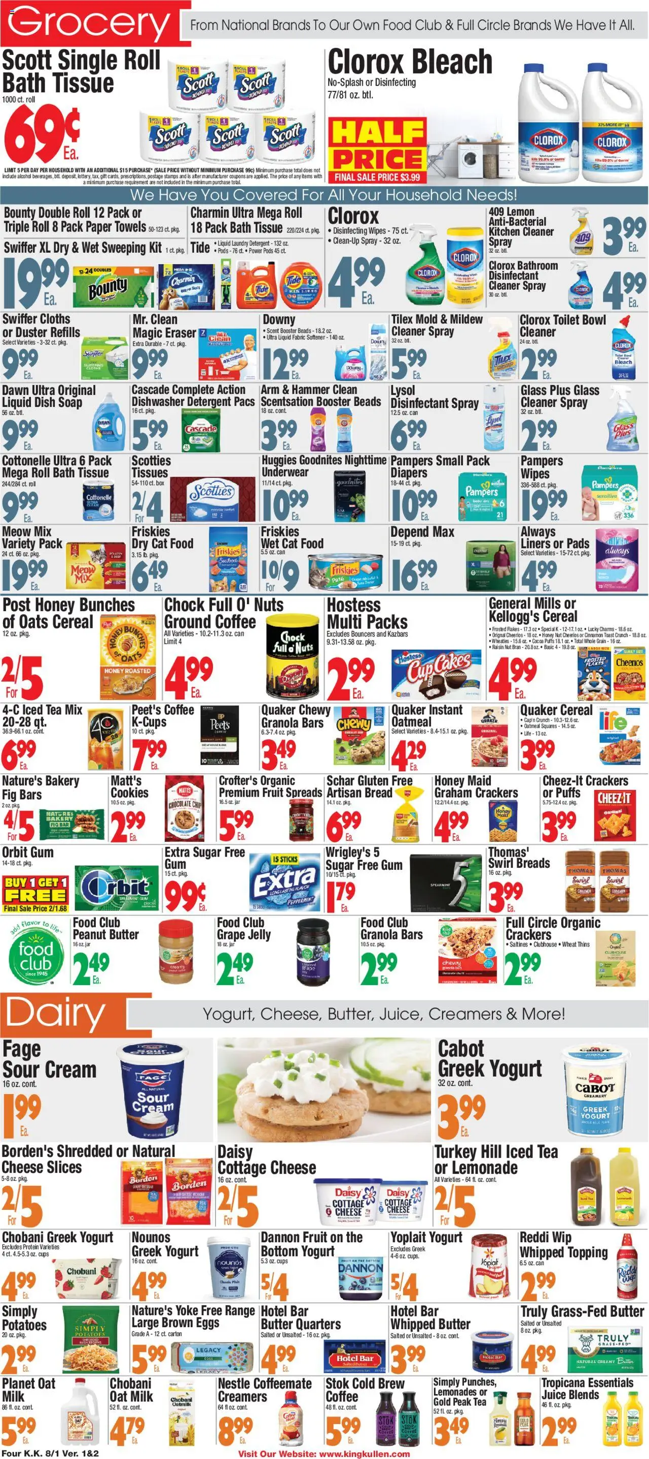 King Kullen Weekly Ad - valid from 01.08.2025 | Page: 4 | Products: Bakery, Soap, Tea, Potatoes