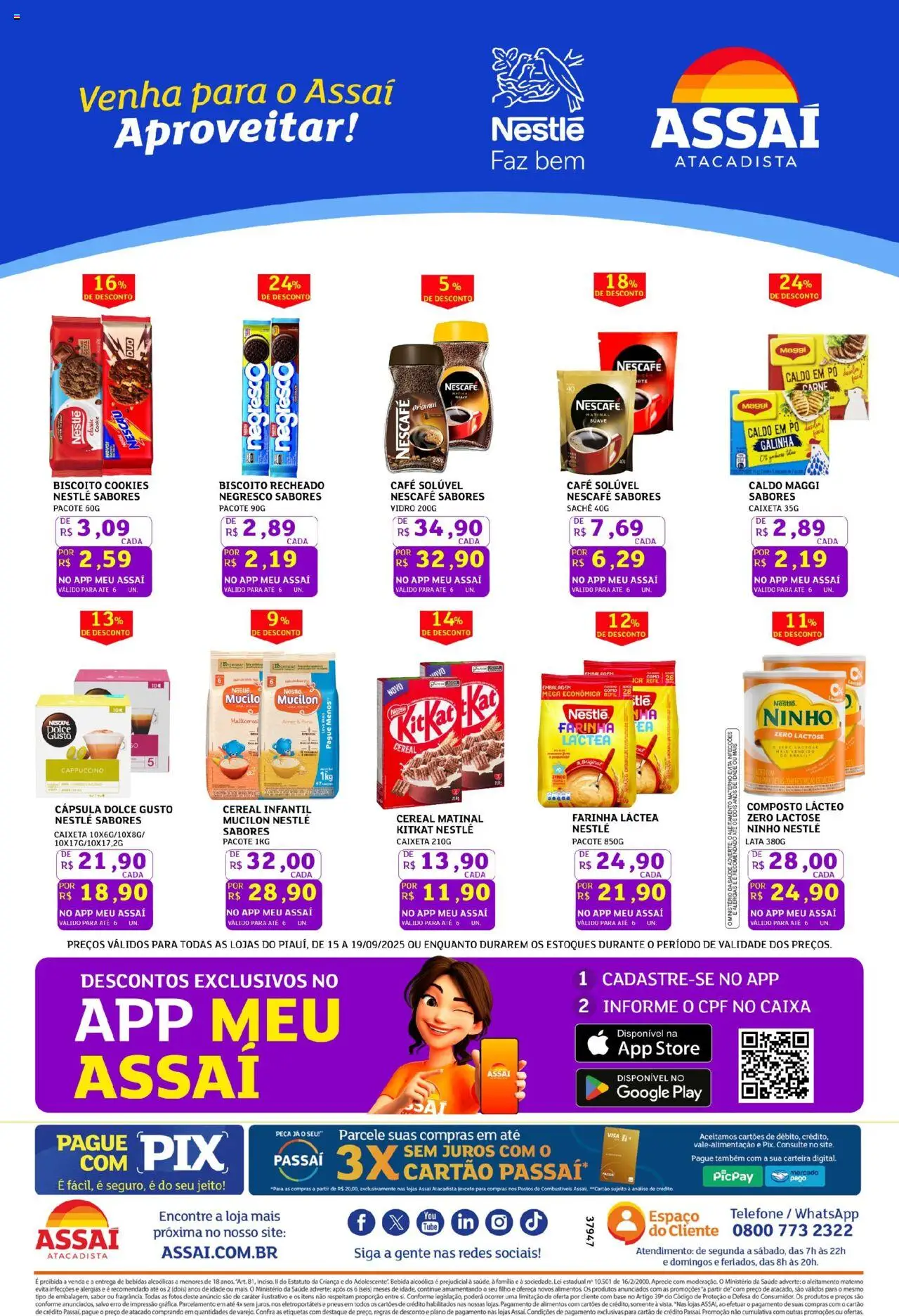 Assaí Atacadista Folheto - válido de 15.09.2025 | Página: 2 | Produtos: Farinha láctea, Caixa, Café, Pneus