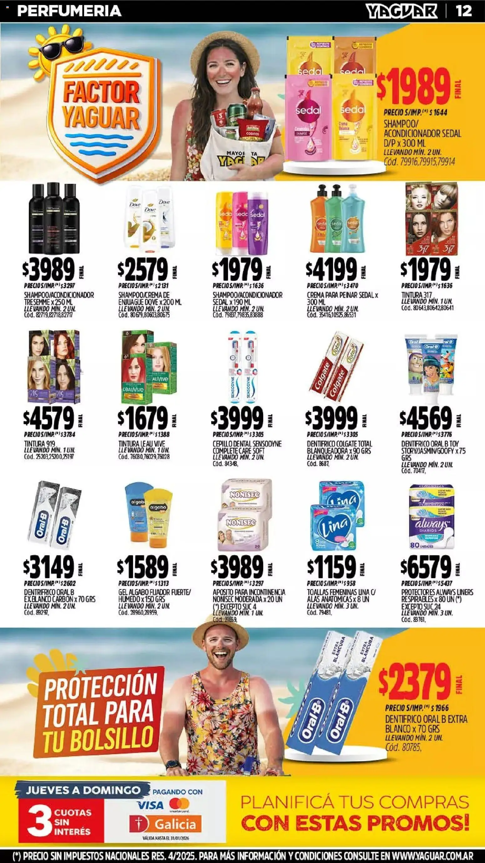Yaguar - Oferta Semanal Salta │ válido desde el 26.01.2026 | Página: 12 | Productos: Toallas, Cepillo, Tintura, Fijador