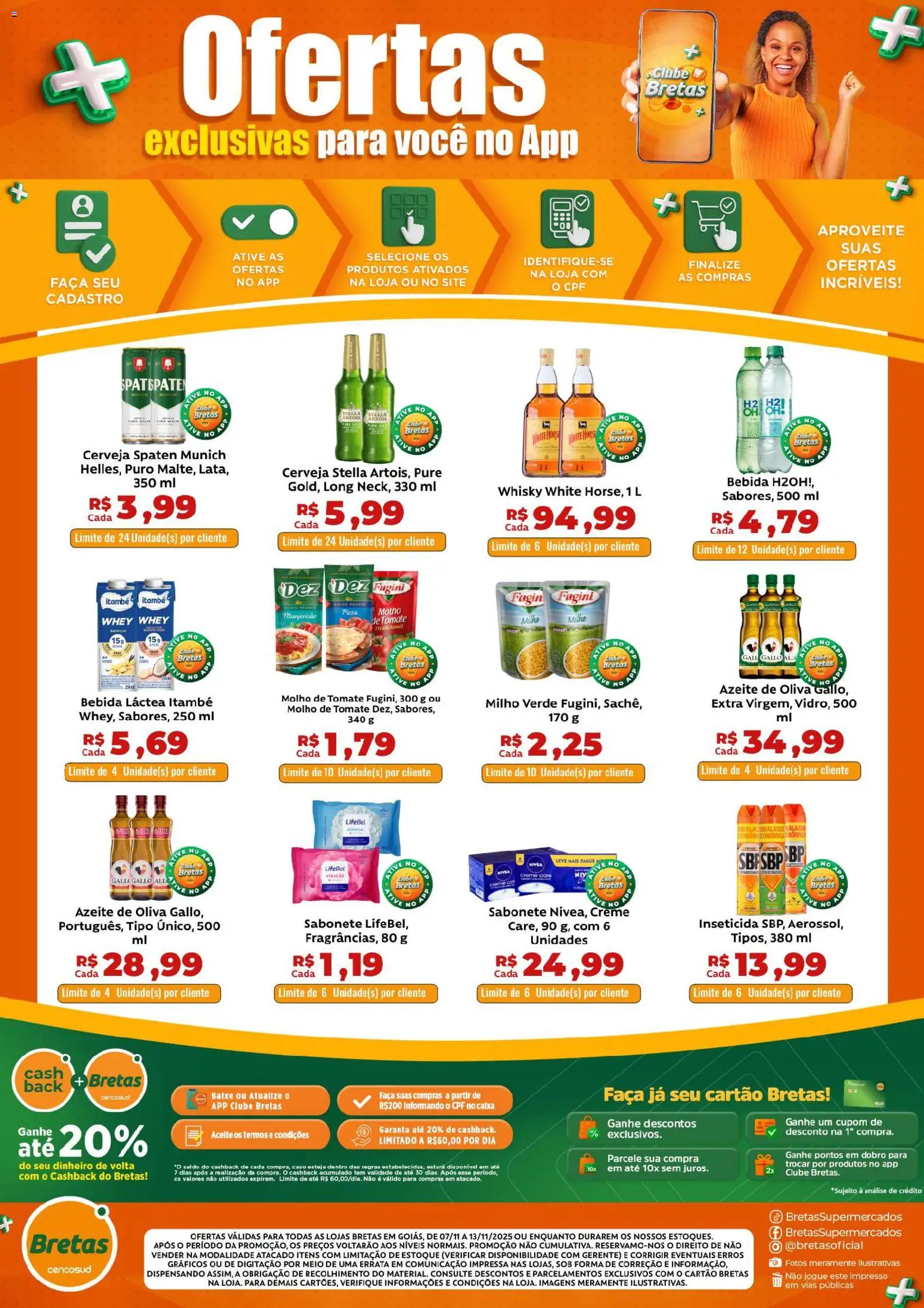 Bretas Folheto - válido de 07.11.2025 | Página: 2 | Produtos: Whisky, Faca, Cerveja, Azeite