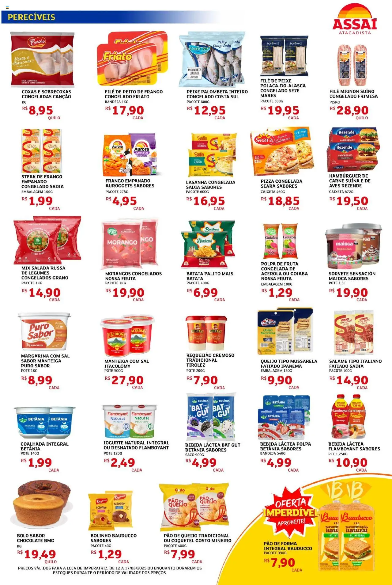 Assaí Atacadista Folheto - válido de 12.08.2025 | Página: 3 | Produtos: Pão de forma, Bebida, Bandeja, Batata