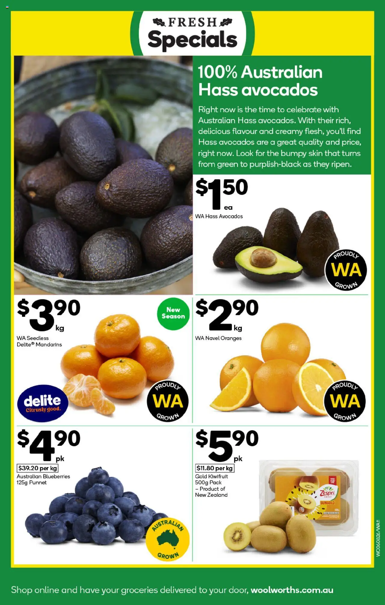 Woolworths catalogue - valid from 06.08.2025 | Page: 11 | Products: Oranges, Kiwifruit, Mandarins, Blueberries