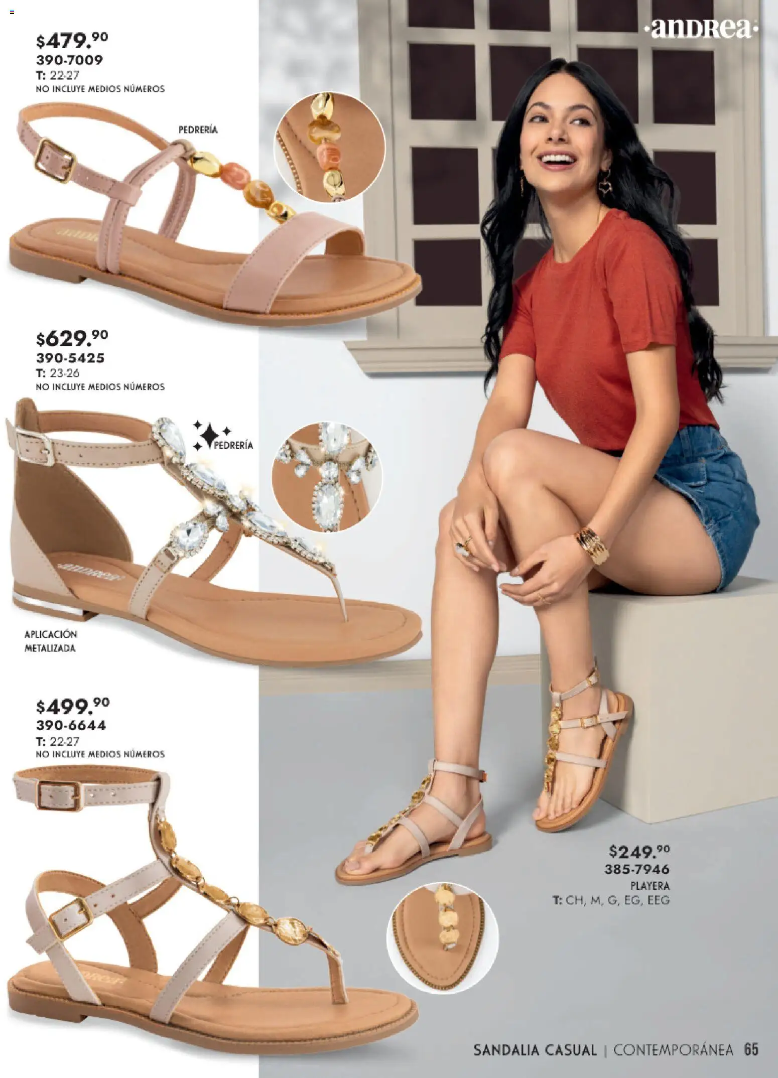 Nuevas ofertas de Andrea válidas en toda la República Mexicana desde el 25.01.2026. ¡Encuentra las mejores ofertas en Andrea catálogo Calzado Dama! | Página: 65 | Productos: Playera