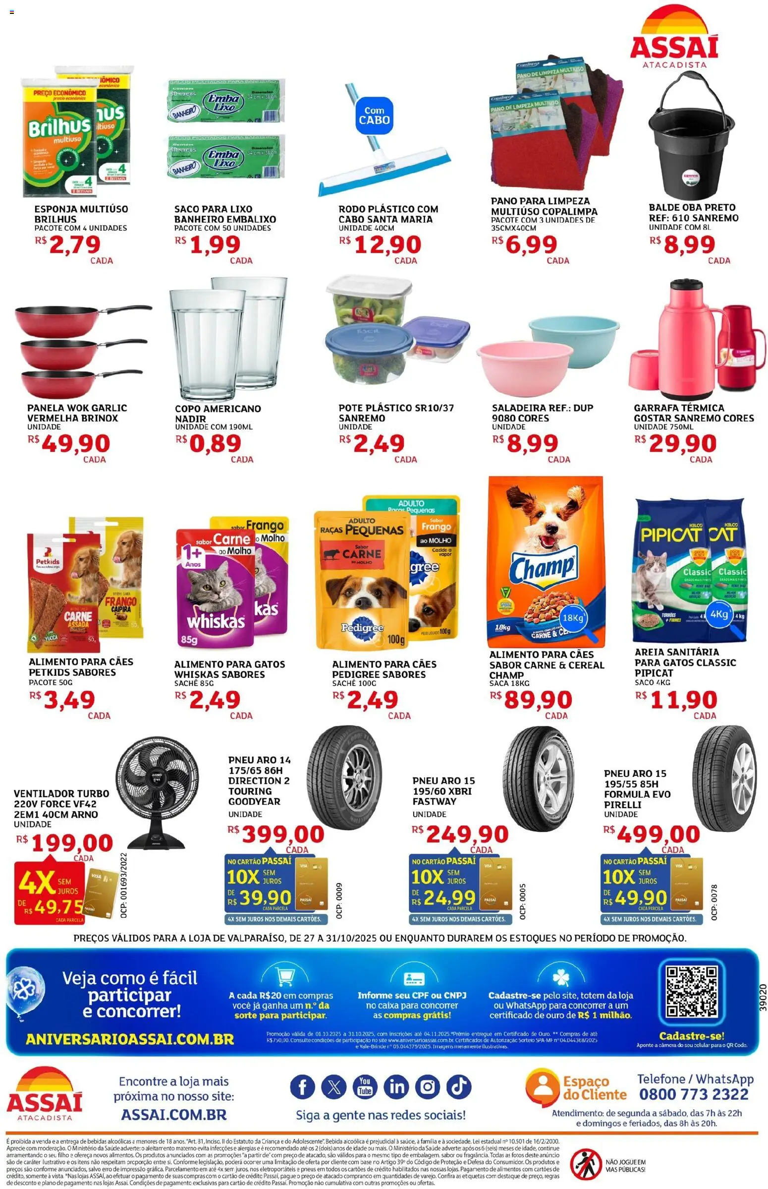 Assaí Atacadista Folheto - válido de 27.10.2025 | Página: 8 | Produtos: Garrafa térmica, Caixa, Cabo, Balde