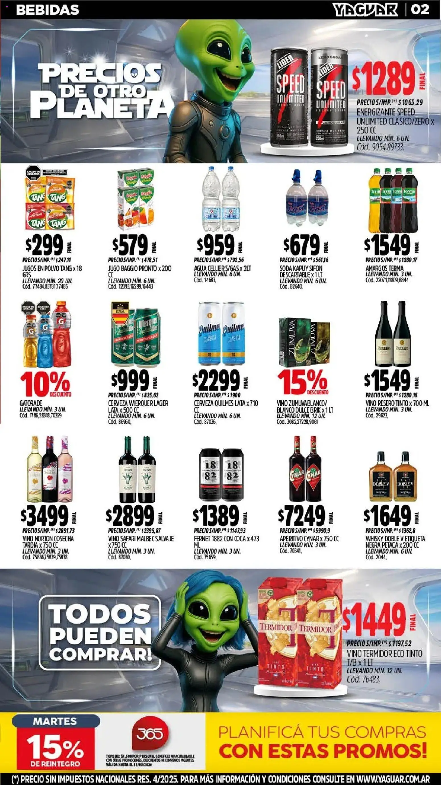 Yaguar - Oferta Semanal Chaco │ válido desde el 09.03.2026 | Página: 2 | Productos: Fernet, Soda, Jugo, Cerveza