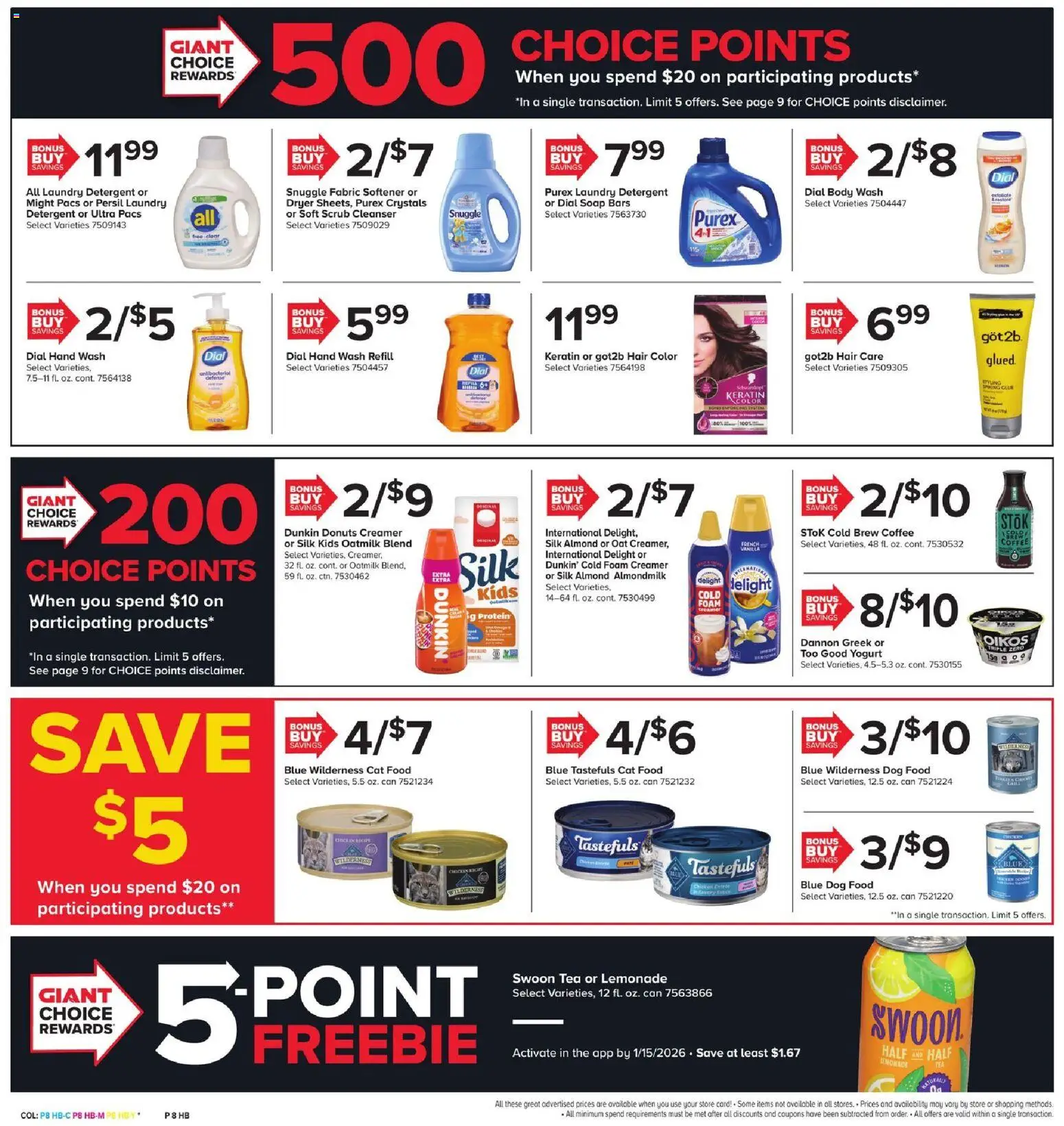 Giant Weekly Ad - valid from 09.01.2026 | Page: 6 | Products: Cat Food, Hair color, Fabric softener, Body Wash