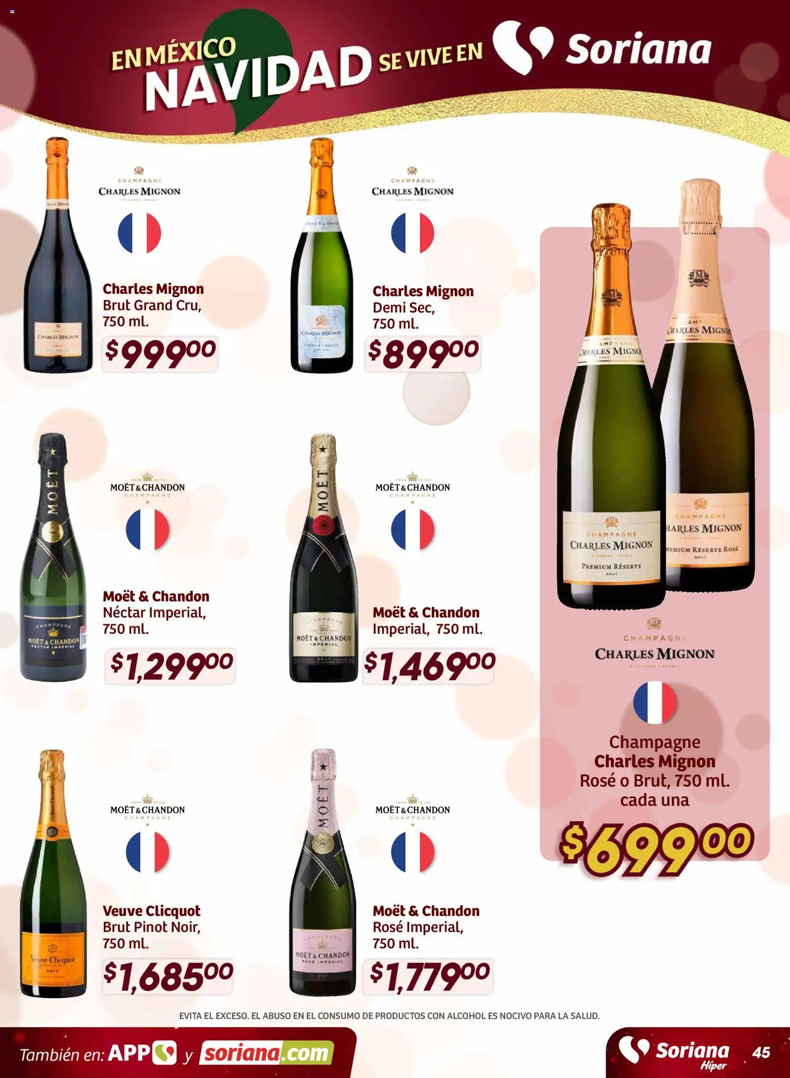 Nuevas ofertas de Soriana válidas en toda la República Mexicana desde el 27.11.2025. ¡Encuentra las mejores ofertas en Soriana - Preciazazaso Híper: Valle de México! | Página: 44 | Productos: Champagne