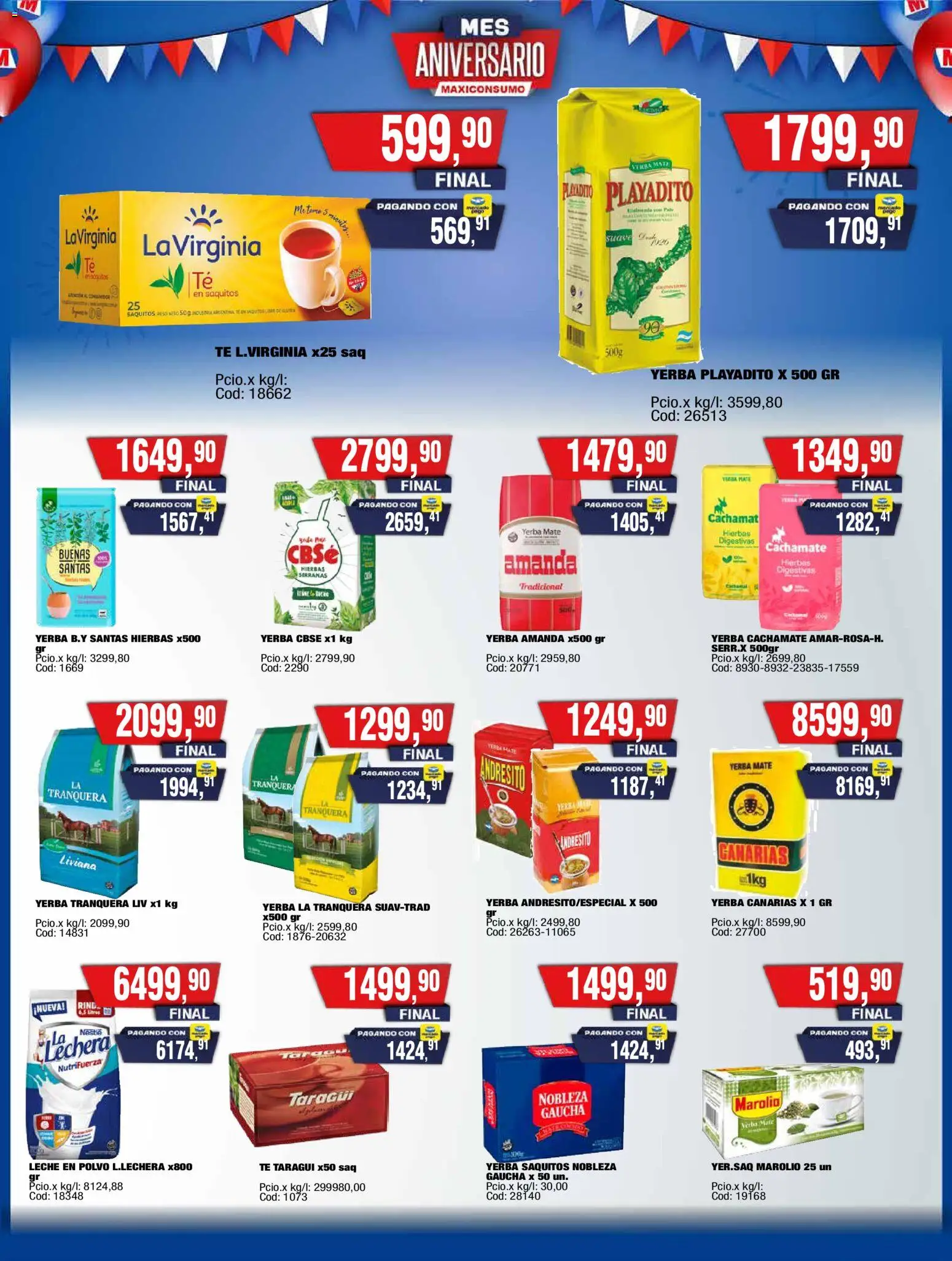 Maxiconsumo ofertas │ válido desde el 15.12.2025 | Página: 10 | Productos: Yerba, Polvo, Leche, Té