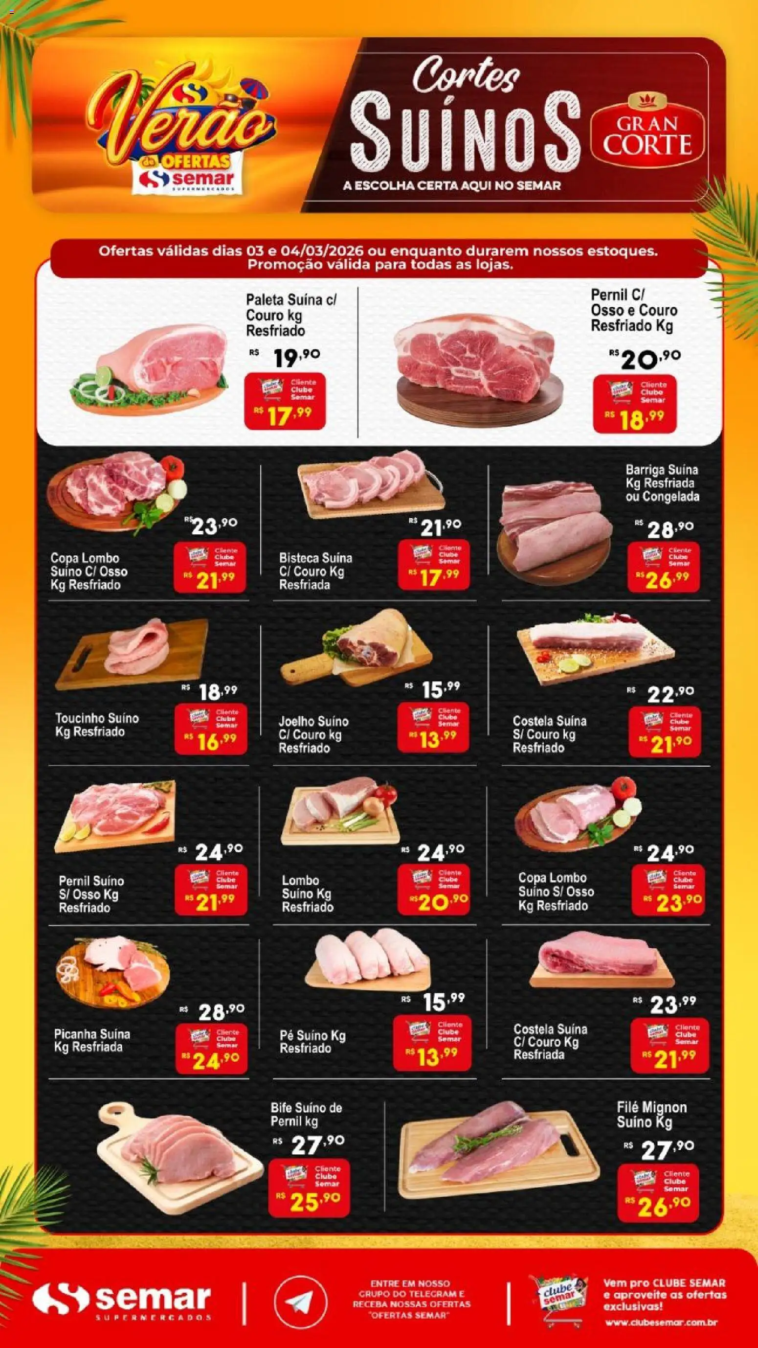 Semar Supermercado Folheto - válido de 03.03.2026 | Página: 1 | Produtos: Picanha, Lombo, Pernil, Copa
