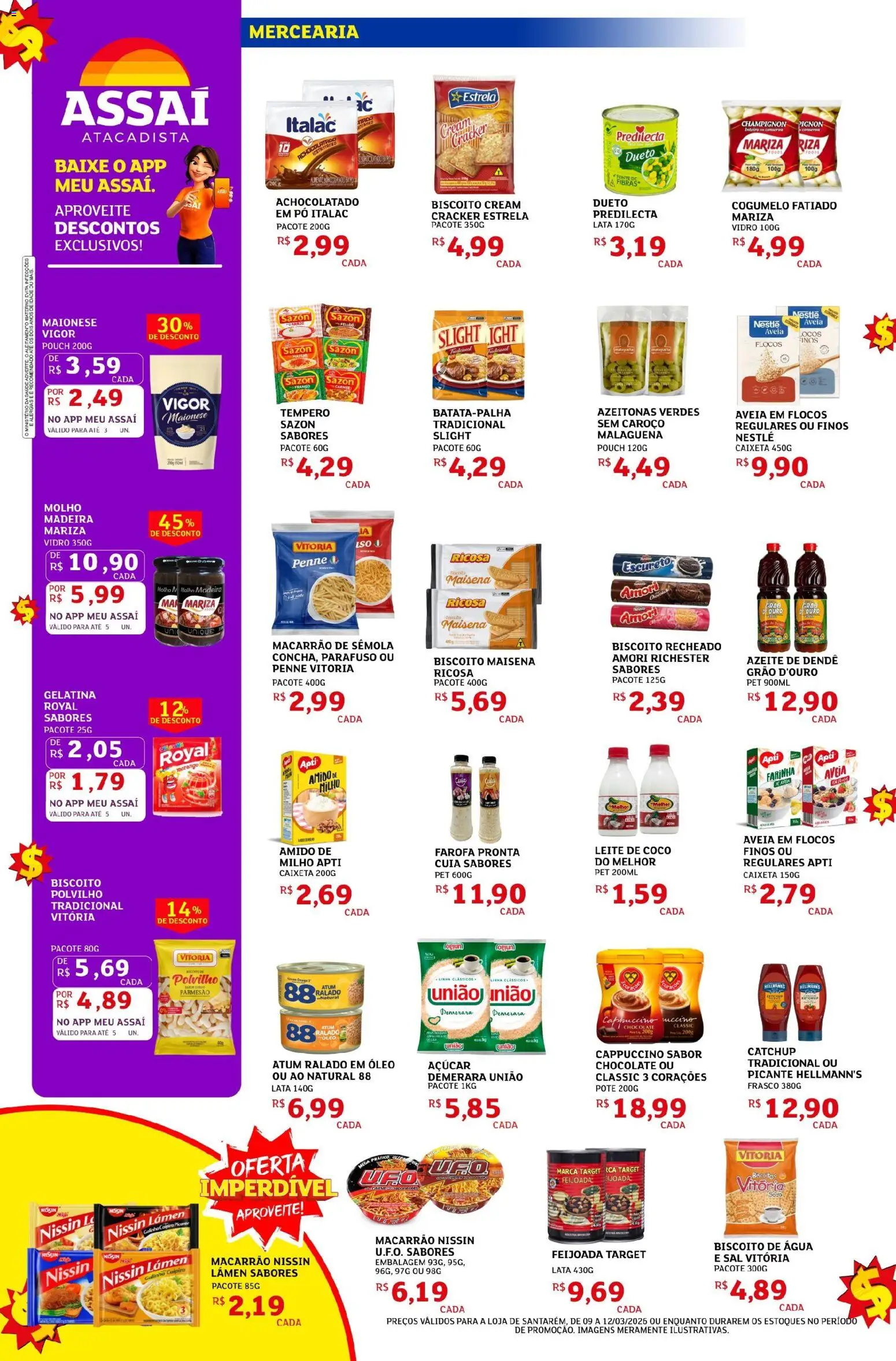 Assaí Atacadista Folheto - válido de 09.03.2026 | Página: 2 | Produtos: Coco, Leite, Macarrão, Azeite