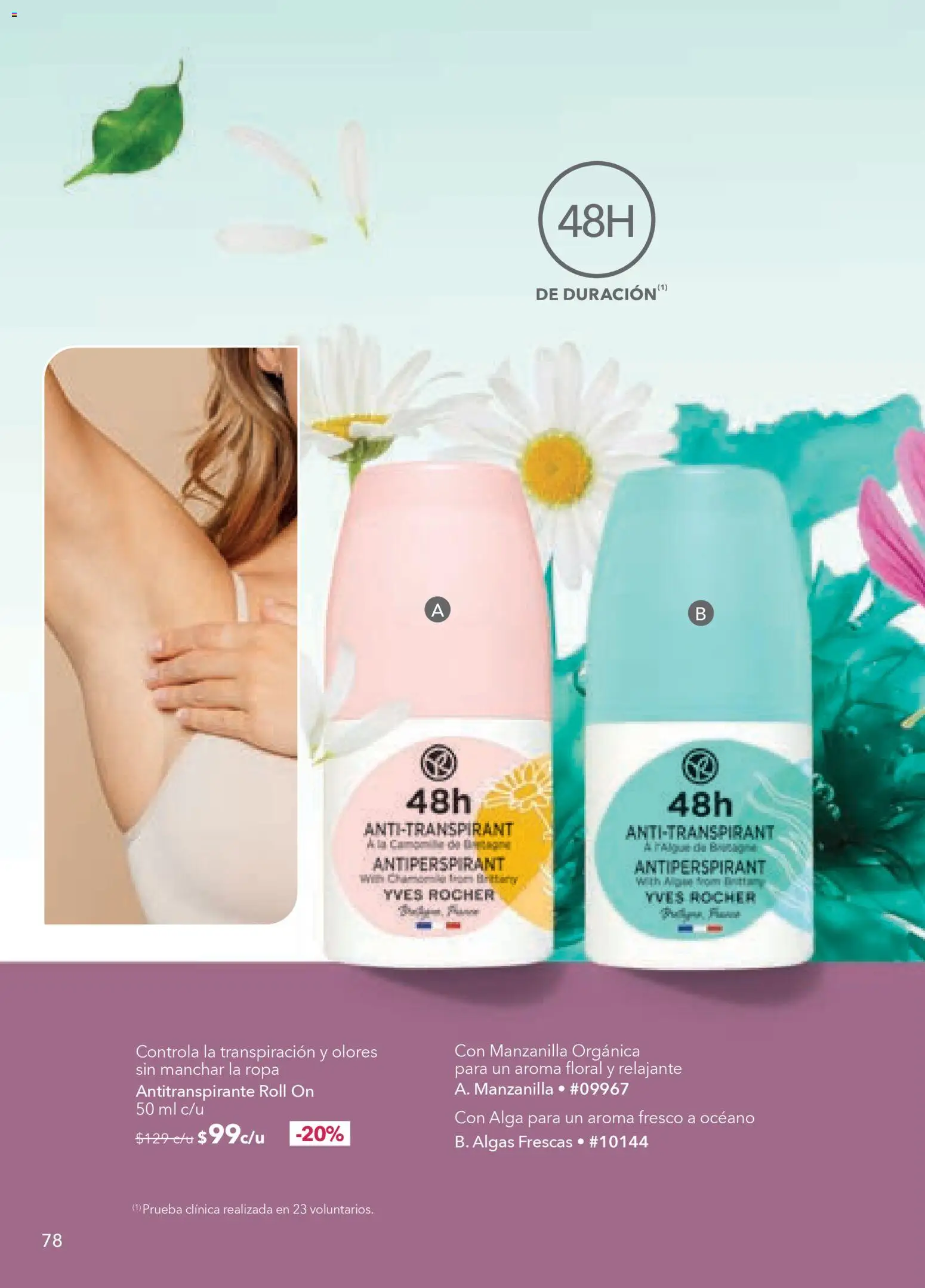 Nuevas ofertas de Yves Rocher válidas en toda la República Mexicana desde el 24.03.2026. ¡Encuentra las mejores ofertas en Yves Rocher campaña 5 2026! | Página: 80 | Productos: Antitranspirante, Ropa