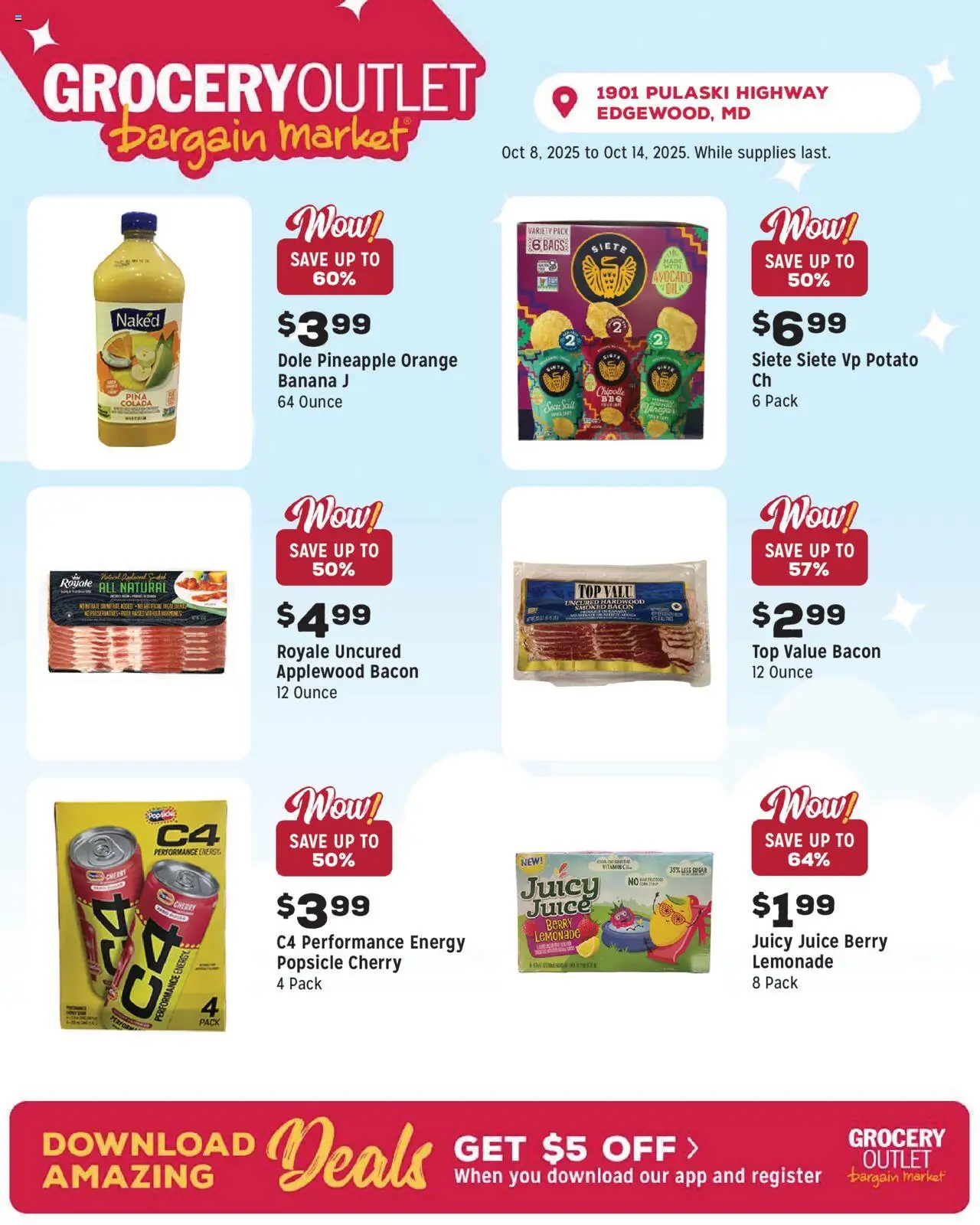 Grocery Outlet Weekly Ad - MD - valid from 08.10.2025 | Page: 4 | Products: Juice, Pork, Pineapple, Sugar