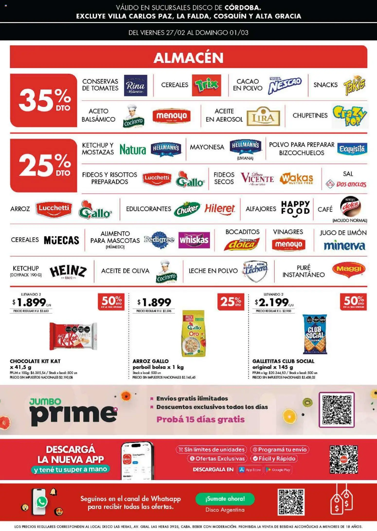 Disco - Ofertas | Córdoba │ válido desde el 26.02.2026 | Página: 3 | Productos: Aceite, Polvo, Leche, Chocolate
