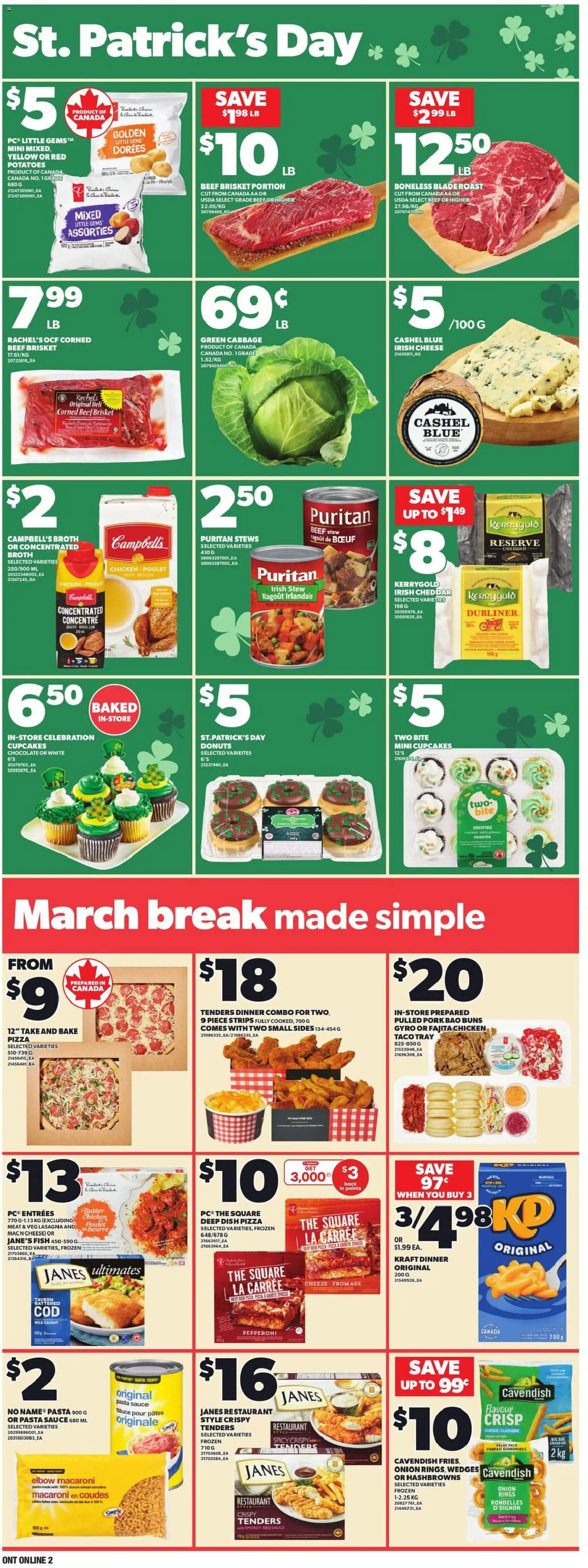 Loblaws flyer valid from 12.03.2026 | Page: 9 | Products: Fish, Beef, Chocolate, Pizza