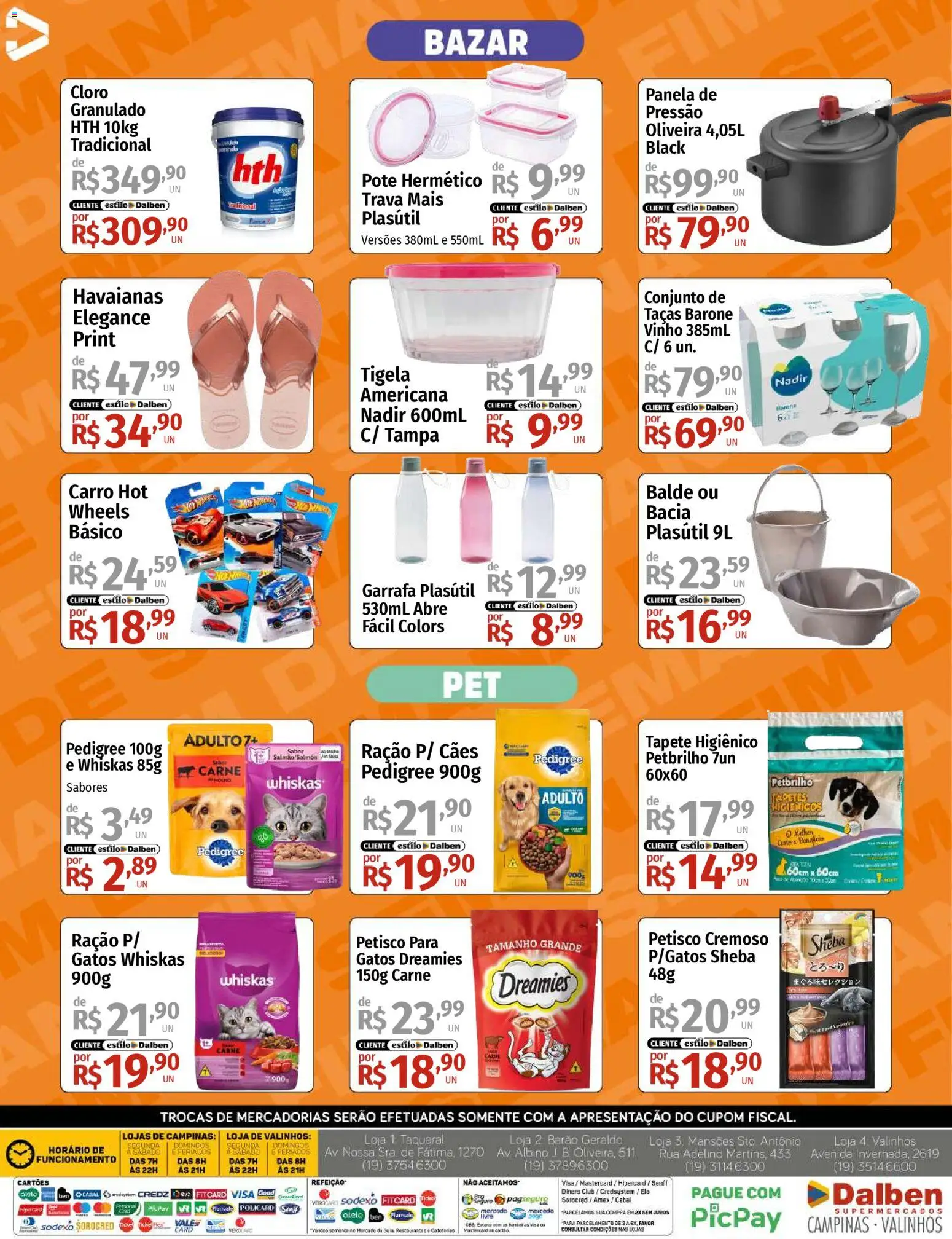 Supermercado Dalben Folheto - válido de 21.11.2025 | Página: 14 | Produtos: Cloro, Panela, Tapete higiênico, Tigela