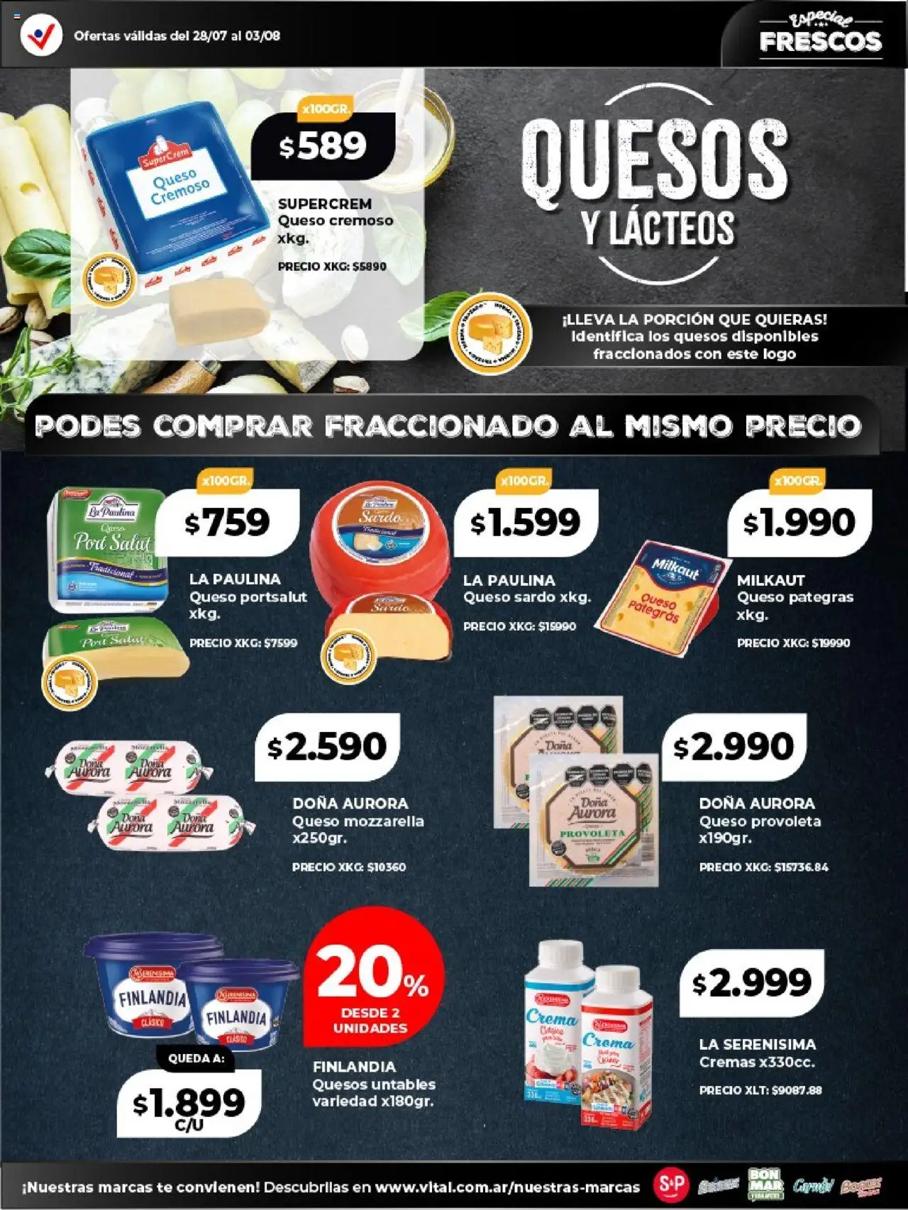 Vital - Especial frescos │ válido desde el 28.07.2025 | Página: 4 | Productos: Queso, Té, Crema