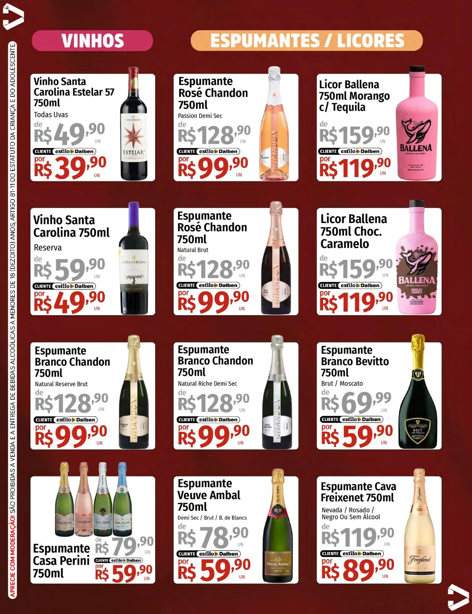 Supermercado Dalben Folheto - válido de 20.03.2026 | Página: 3 | Produtos: Espumante, Licor, Tequila, Uvas