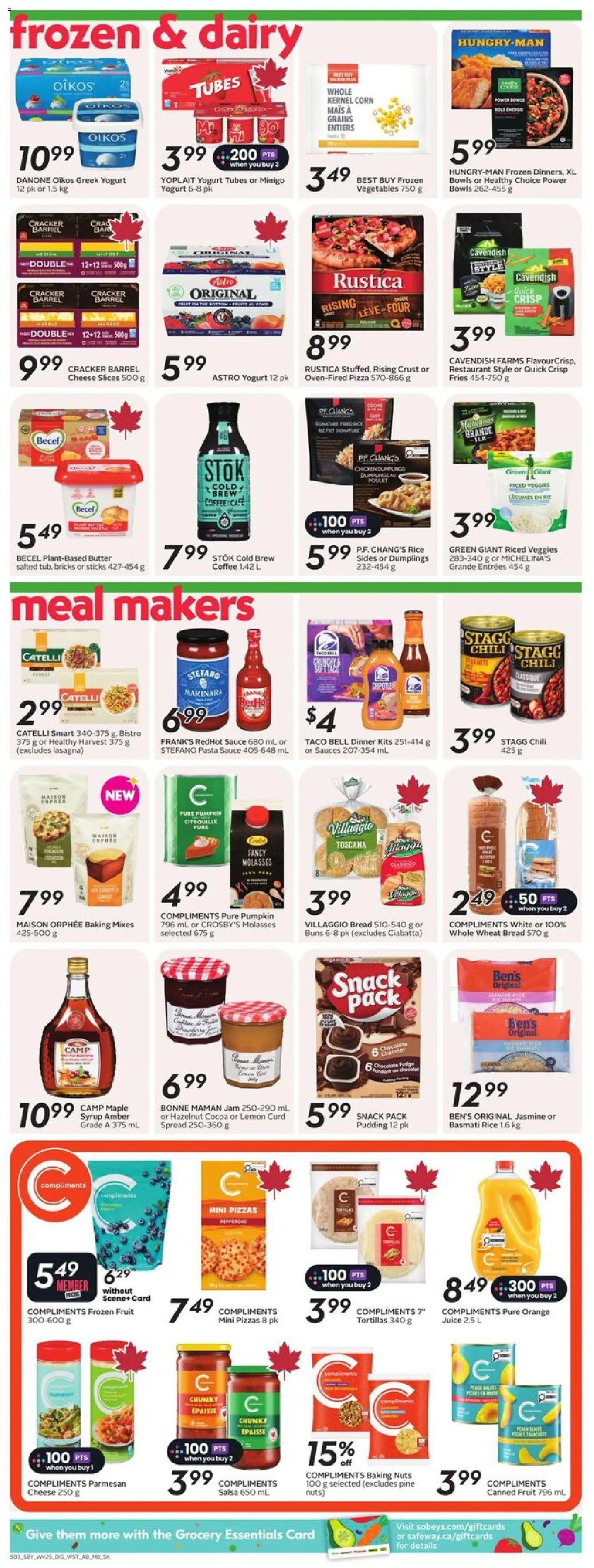 Safeway flyer valid from 13.11.2025 | Page: 11 | Products: Pasta, Nuts, Cheese, Yogurt