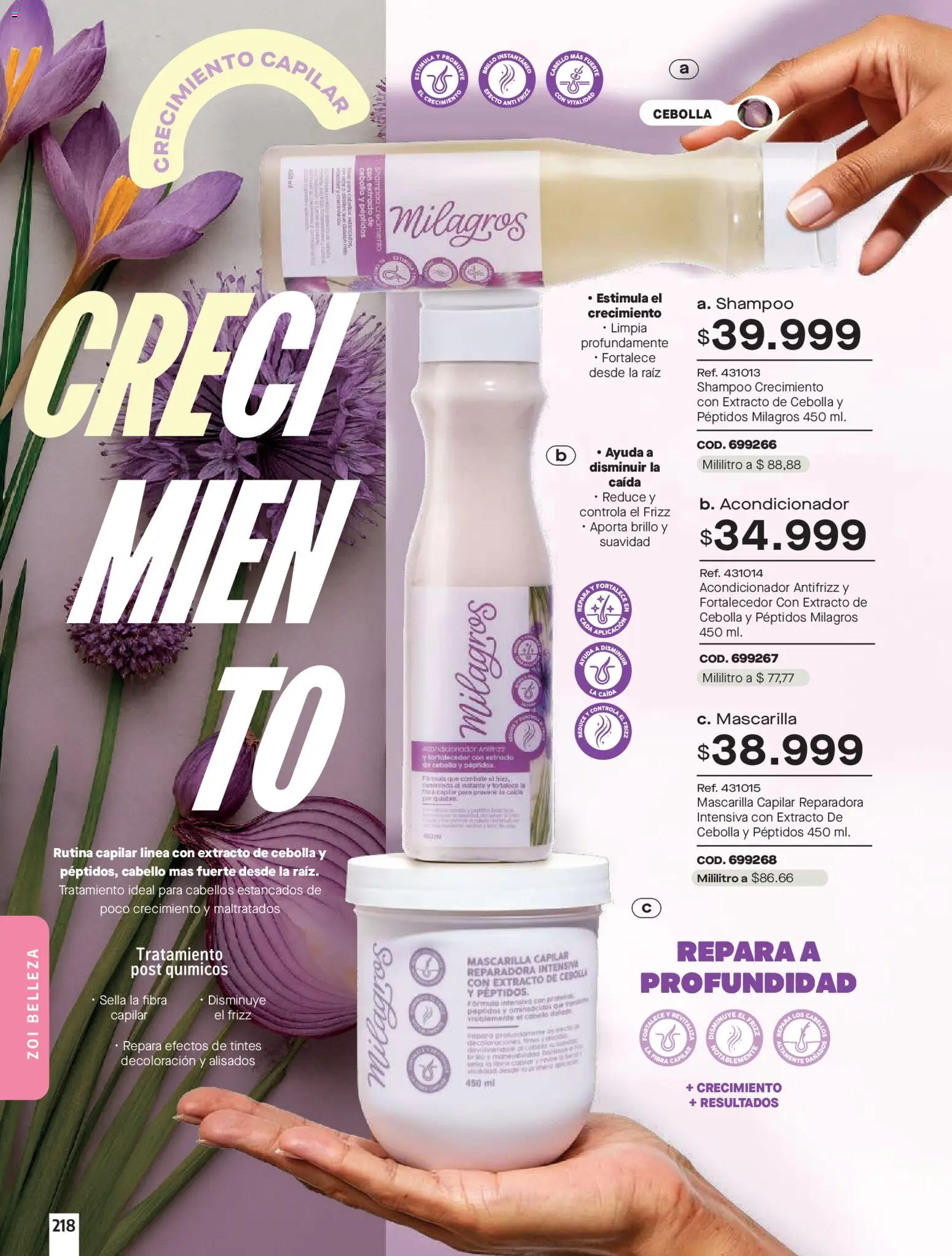 Pacifika revista - valida desde el 01.02.2026 | Página: 218 | Productos: Shampoo, Brillo, Cebolla, Mascarilla