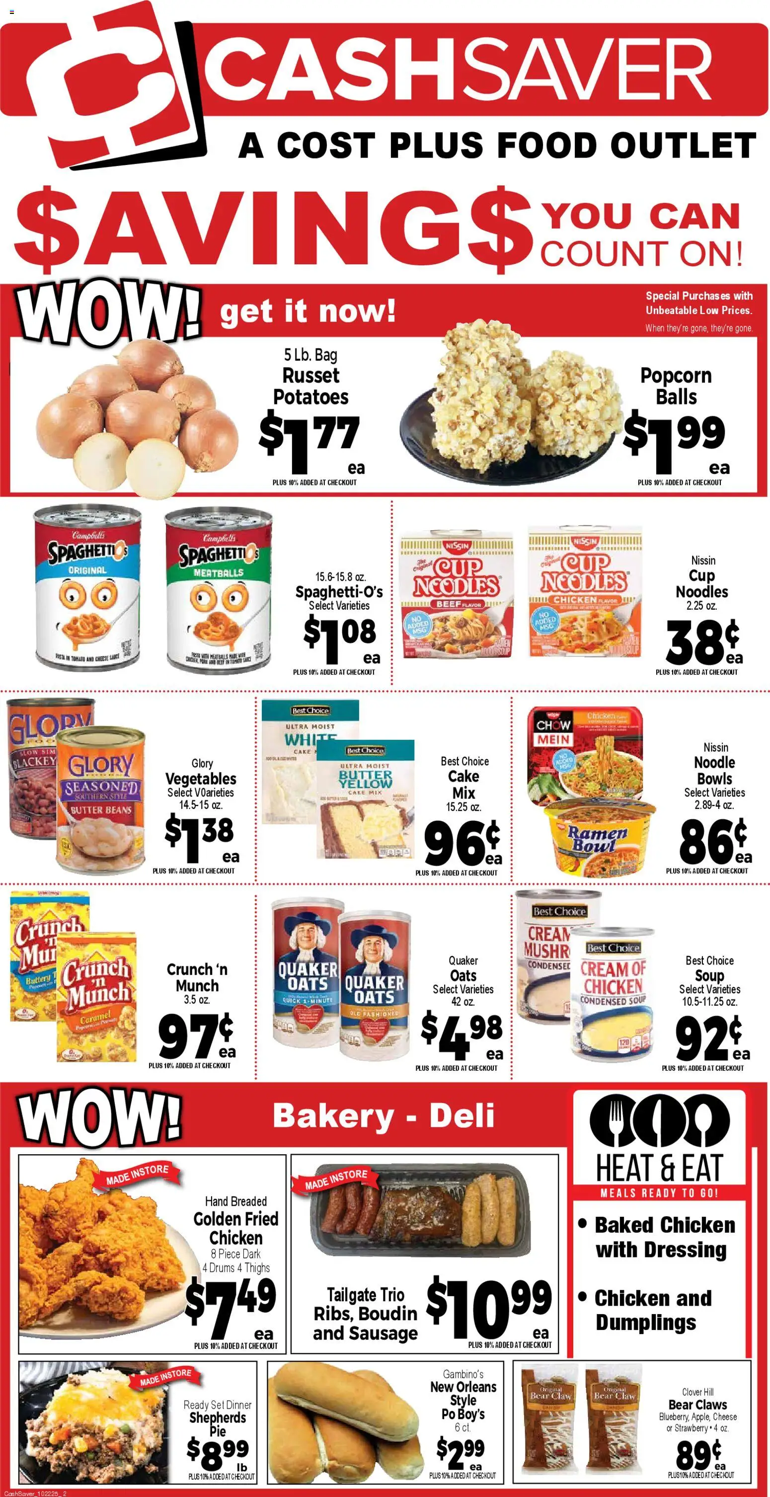 Market Basket - Cash Saver - valid from 22.10.2025 | Page: 2 | Products: Noodles, Pasta, Cream, Bag