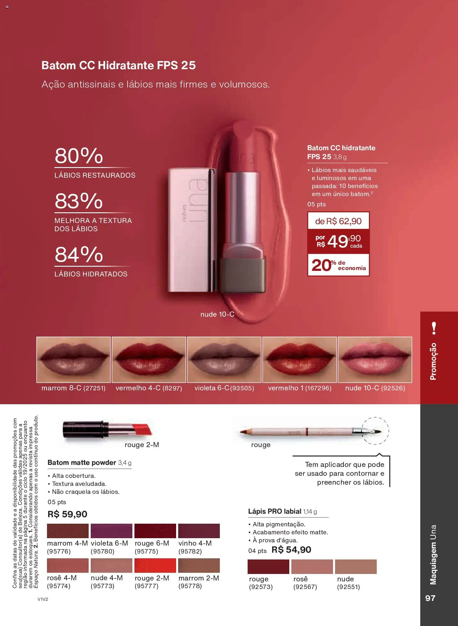 Natura Folheto - válido de 26.11.2025 | Página: 97 | Produtos: Maquiagem, Batom, Revista, Vinho