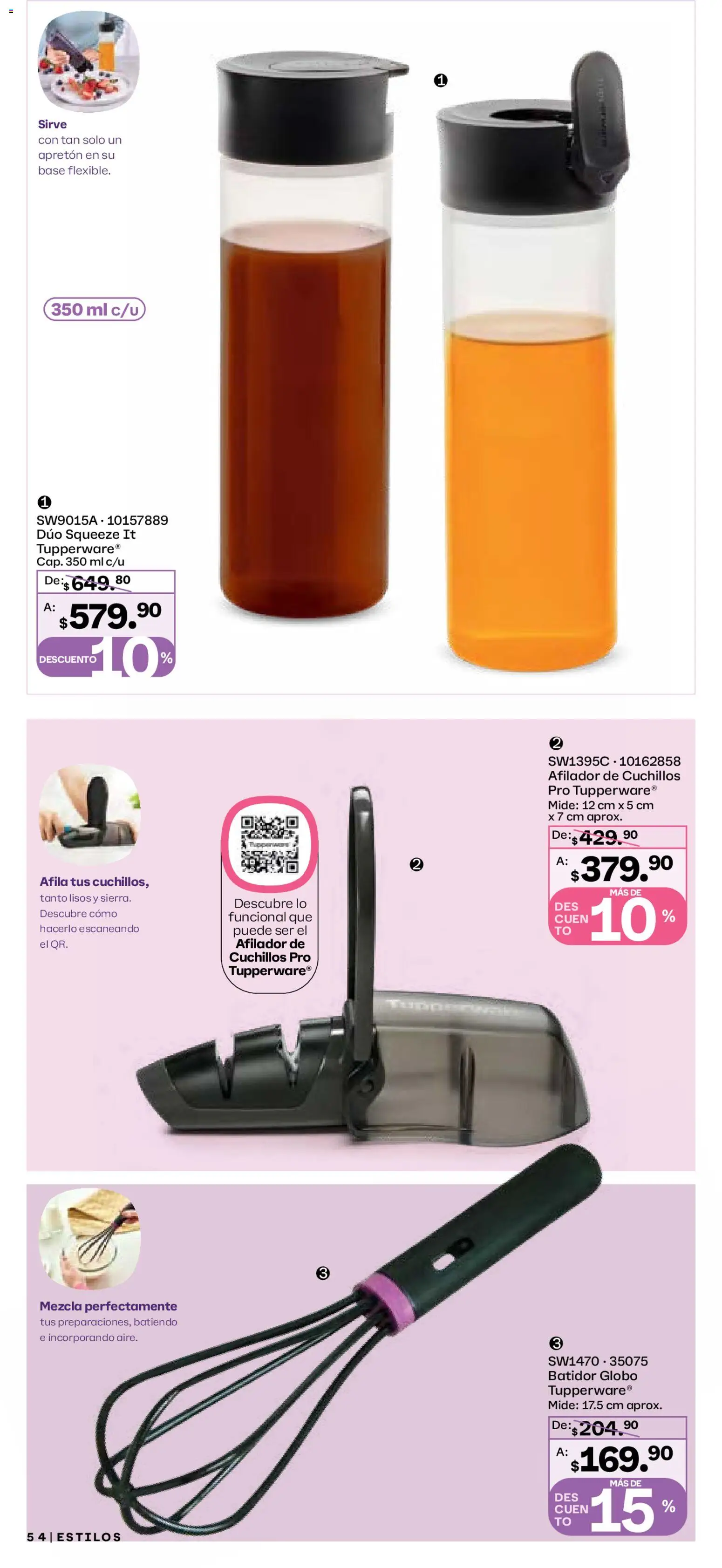 Nuevas ofertas de Tupperware válidas en toda la República Mexicana desde el 29.12.2025. ¡Encuentra las mejores ofertas en Tupperware catálogo! | Página: 54 | Productos: Batidor