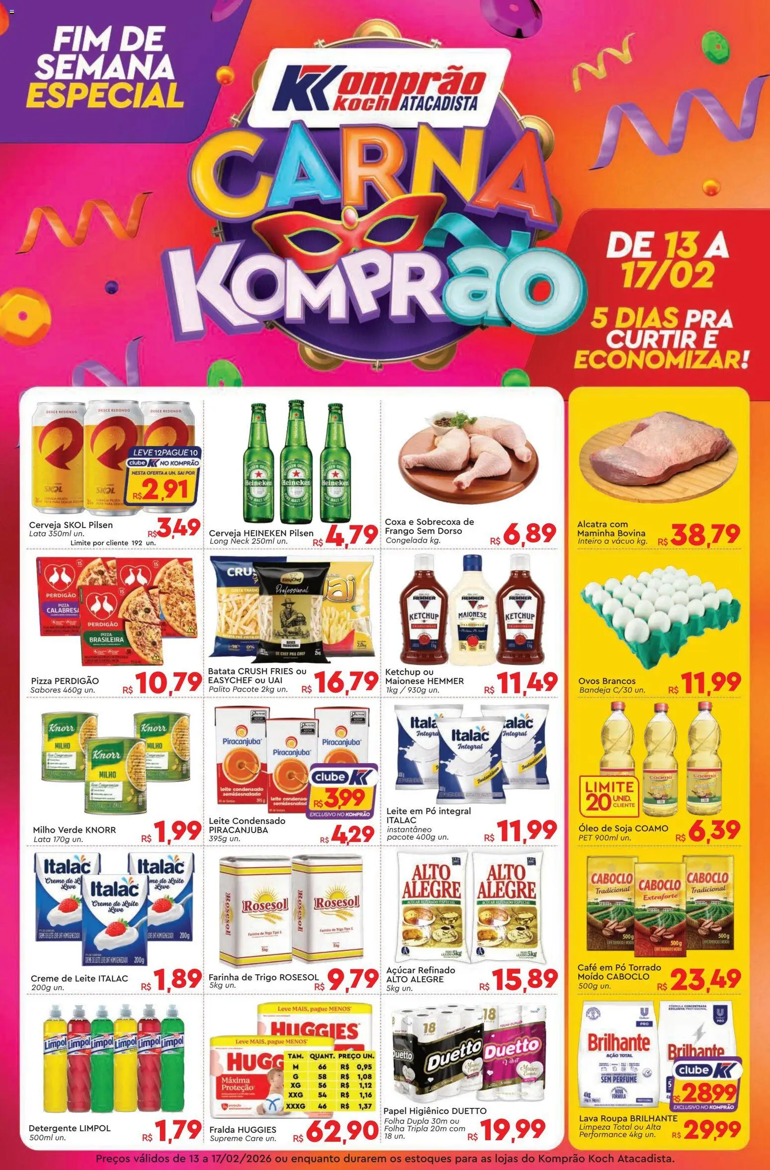 Komprao Atacadista Folheto - válido de 13.02.2026 | Página: 1 | Produtos: Ovos, Pizza, Ketchup, Knorr