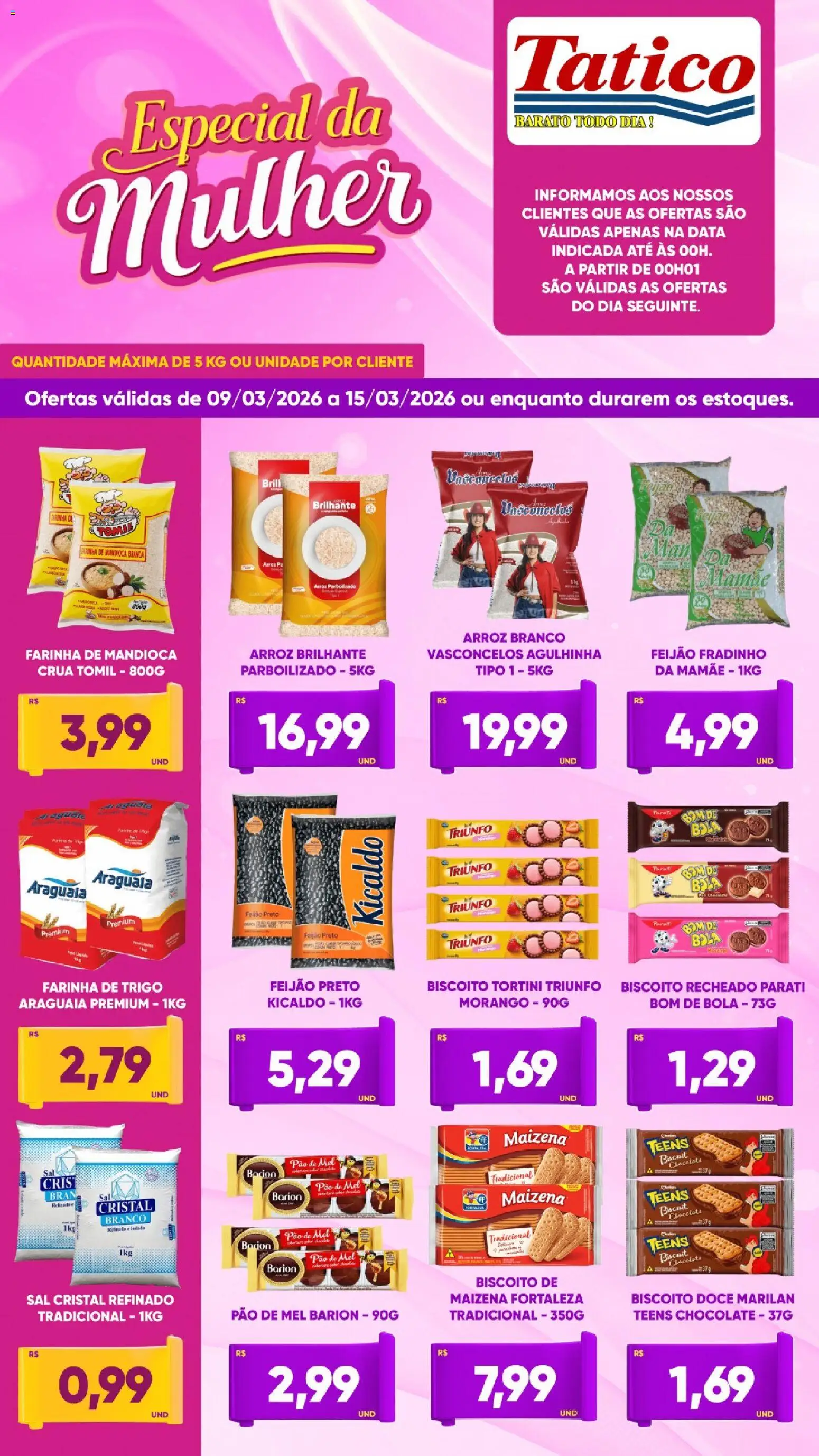 Tatico Folheto - válido de 09.03.2026 | Página: 4 | Produtos: Feijão, Farinha de mandioca, Pão, Sal