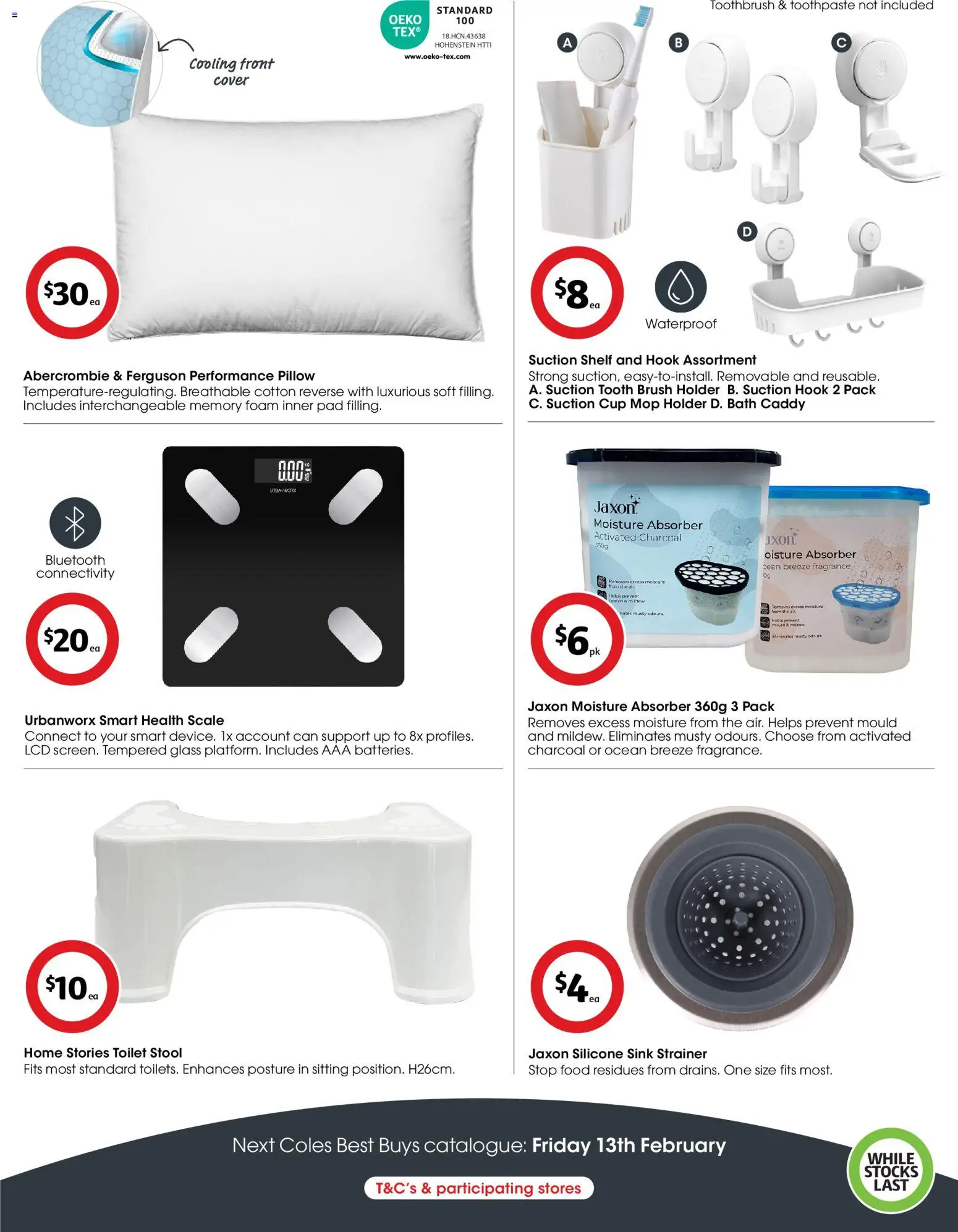 Coles catalogue - valid from 30.01.2026 | Page: 8 | Products: Sink, Tooth brush, Caddy, Scale