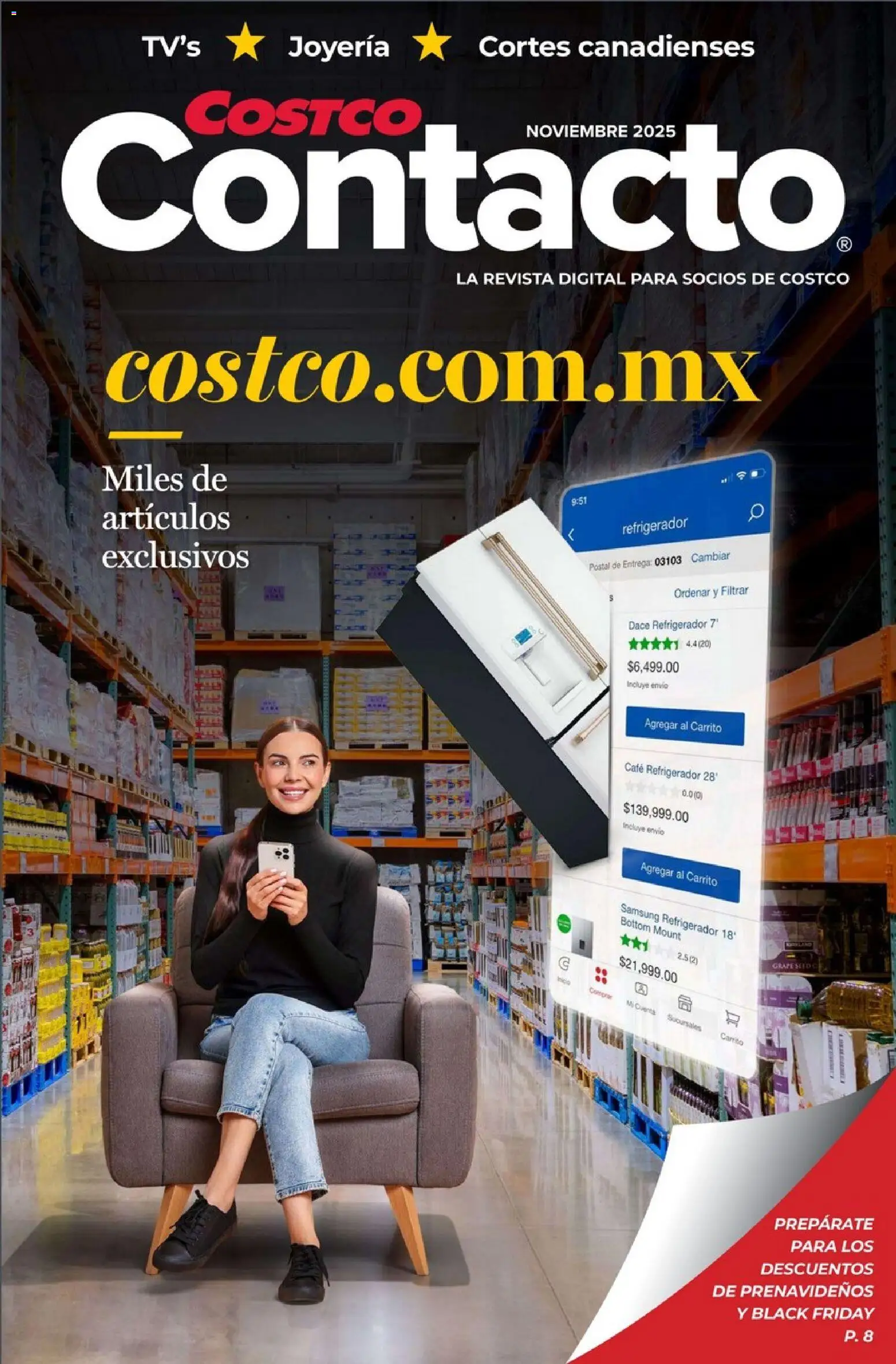 Nuevas ofertas de Costco válidas en toda la República Mexicana desde el 01.11.2025. ¡Encuentra las mejores ofertas en Costco Revista Noviembre! | Página: 1 | Productos: Refrigerador, Café