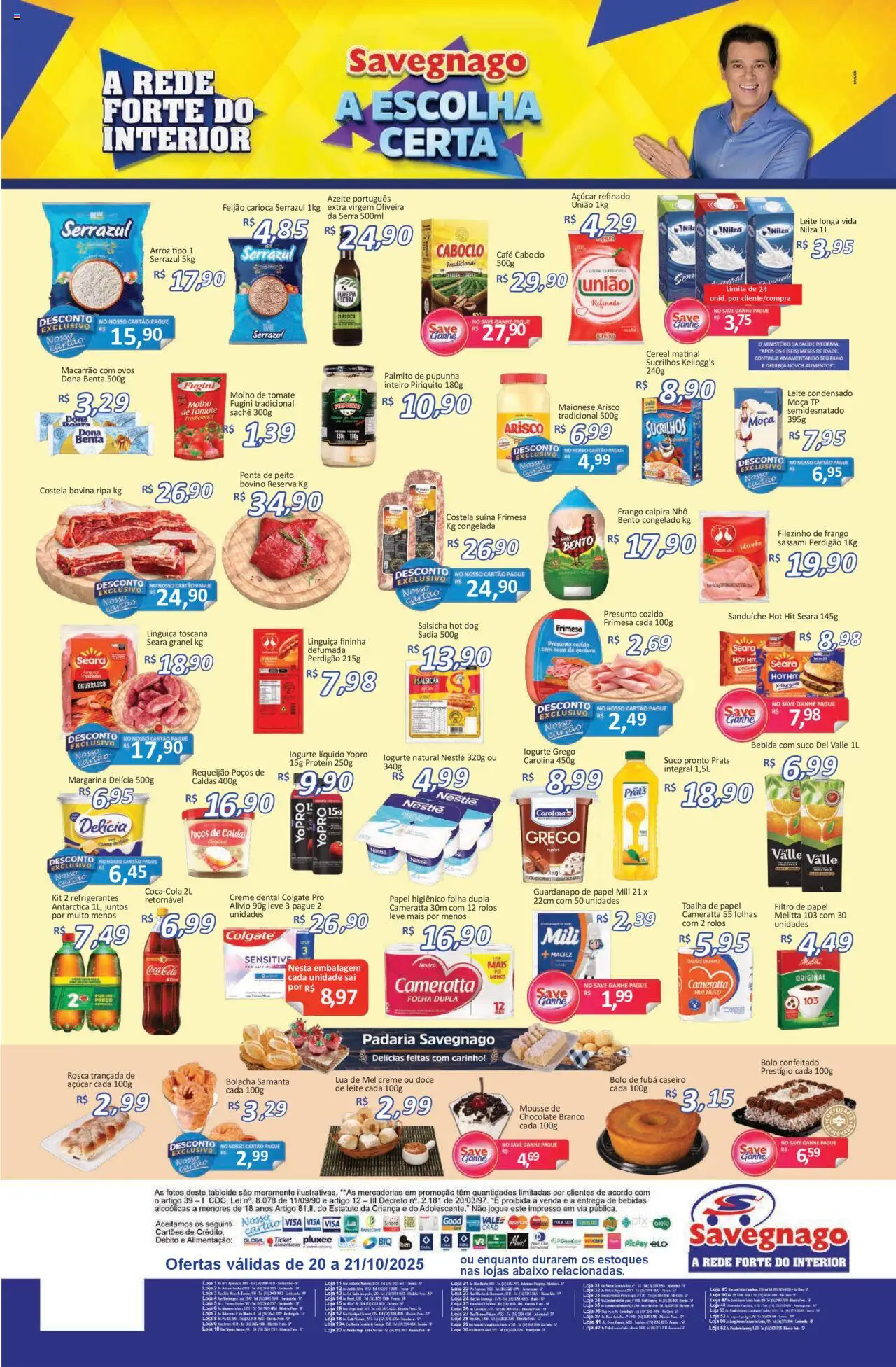 Savegnago Folheto - válido de 20.10.2025 | Página: 2 | Produtos: Sucrilhos, Açúcar, Azeite, Guardanapo