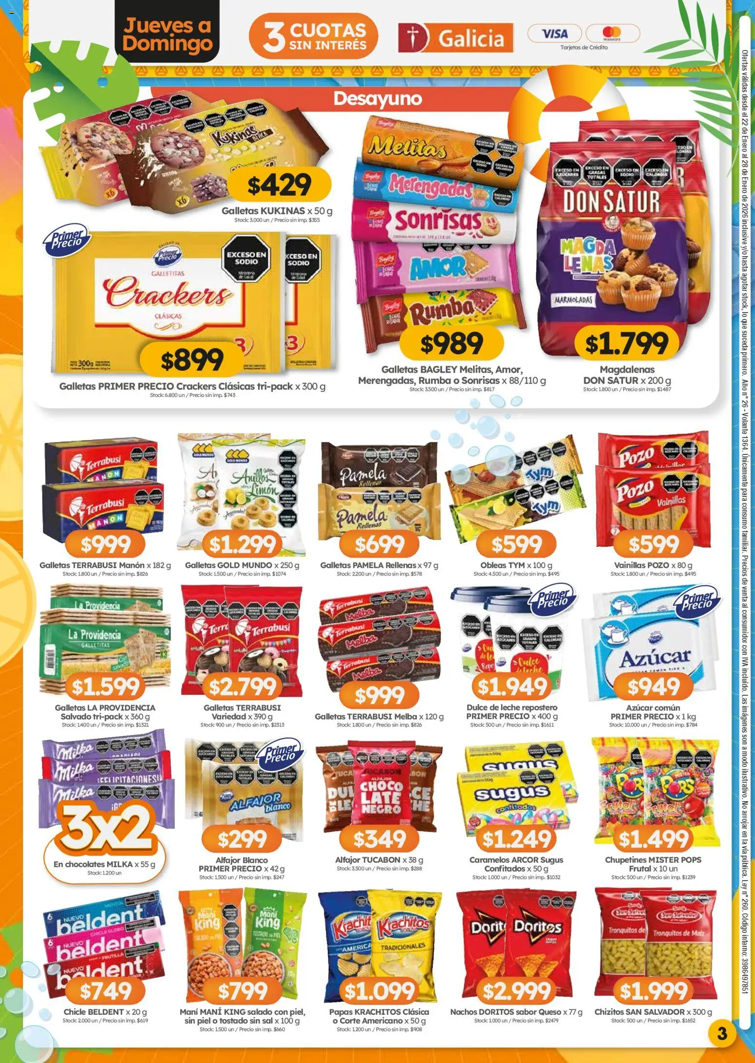 Cordiez ofertas │ válido desde el 22.01.2026 | Página: 3 | Productos: Dulce de leche, Mani, Leche, Chicle