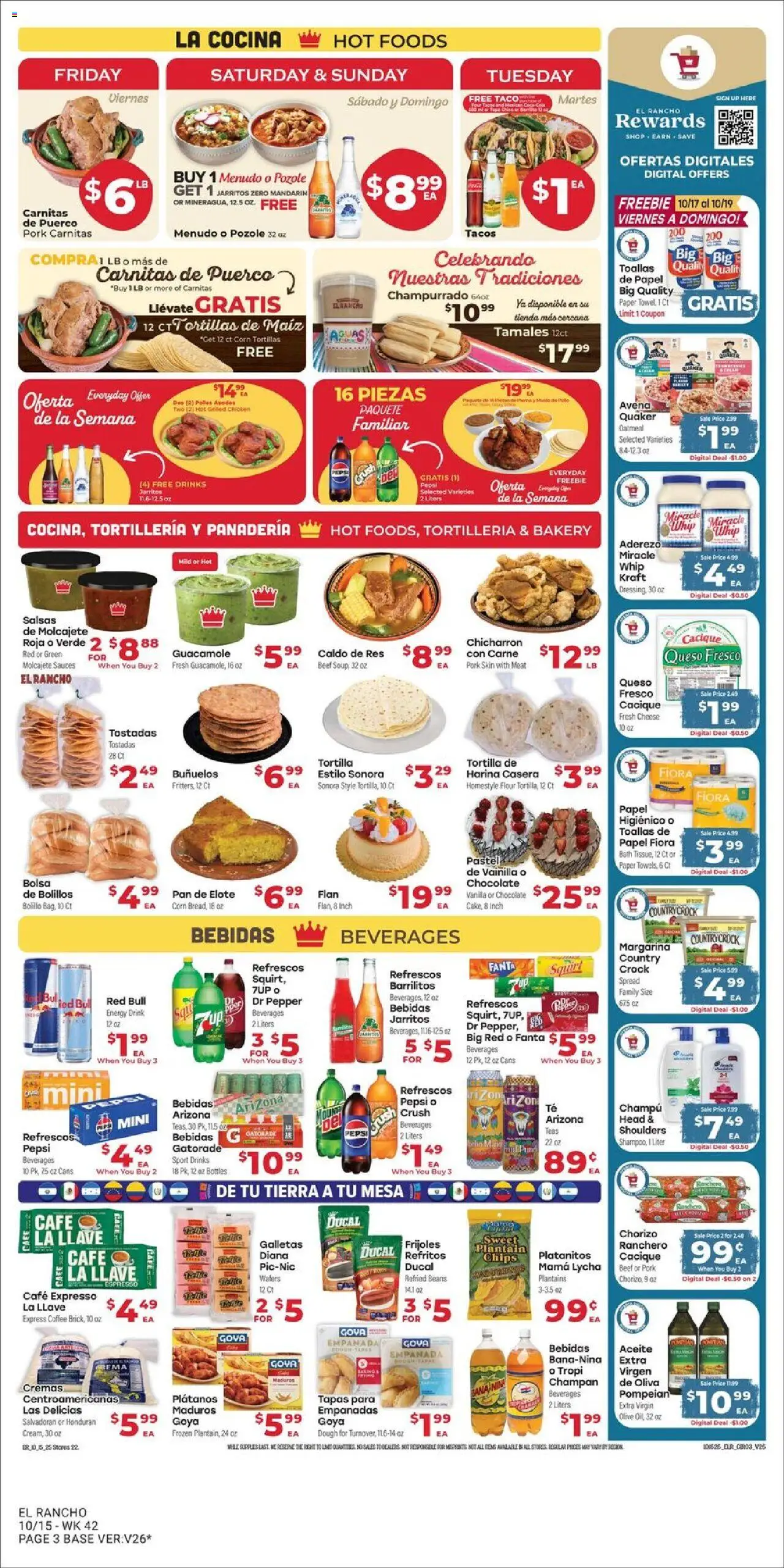 El Rancho Weekly Ad - valid from 15.10.2025 | Page: 3 | Products: Bath, Cheese, Coffee, Chocolate