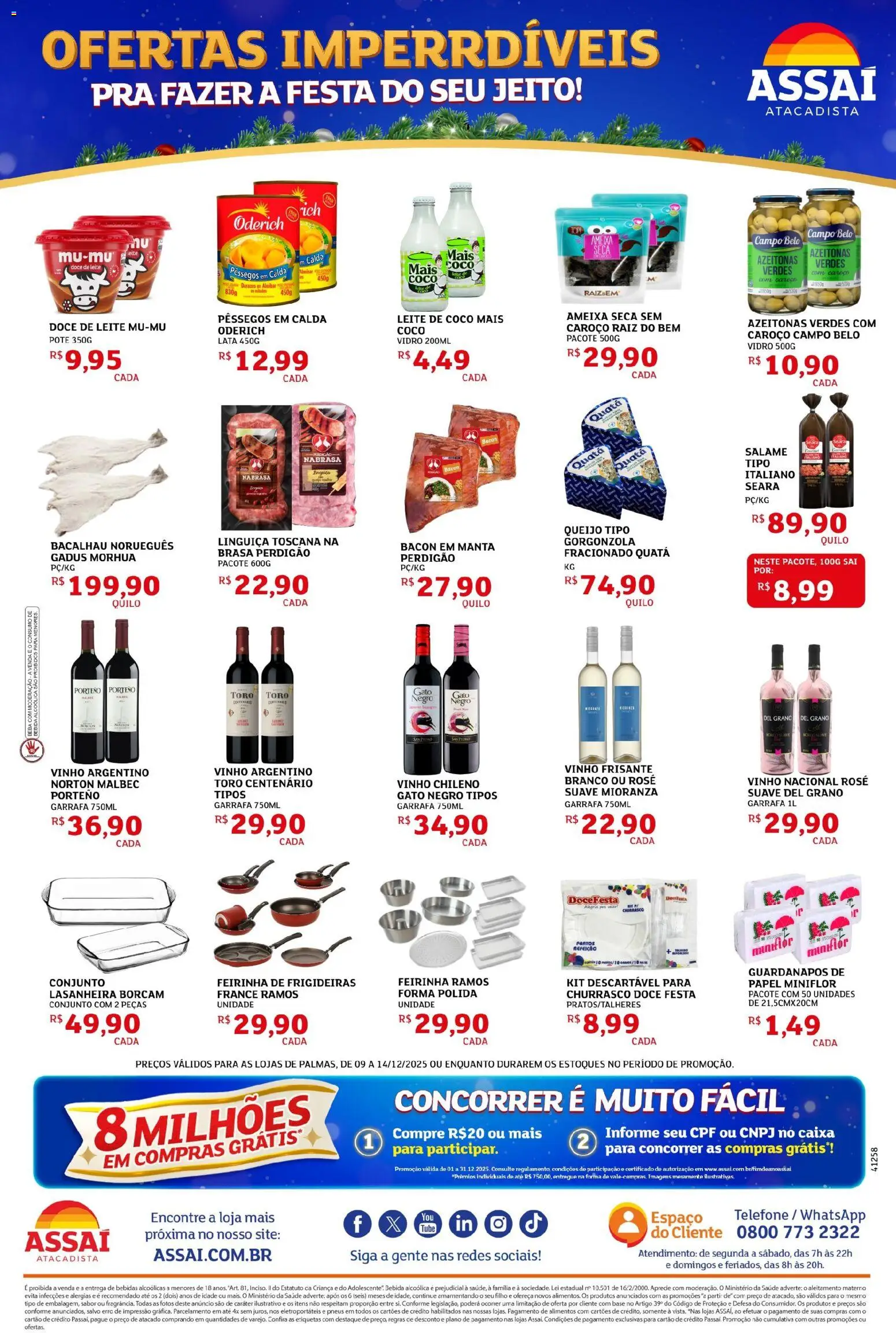 Assaí Atacadista Folheto - válido de 09.12.2025 | Página: 2 | Produtos: Coco, Vinho, Telefone, Doce de leite