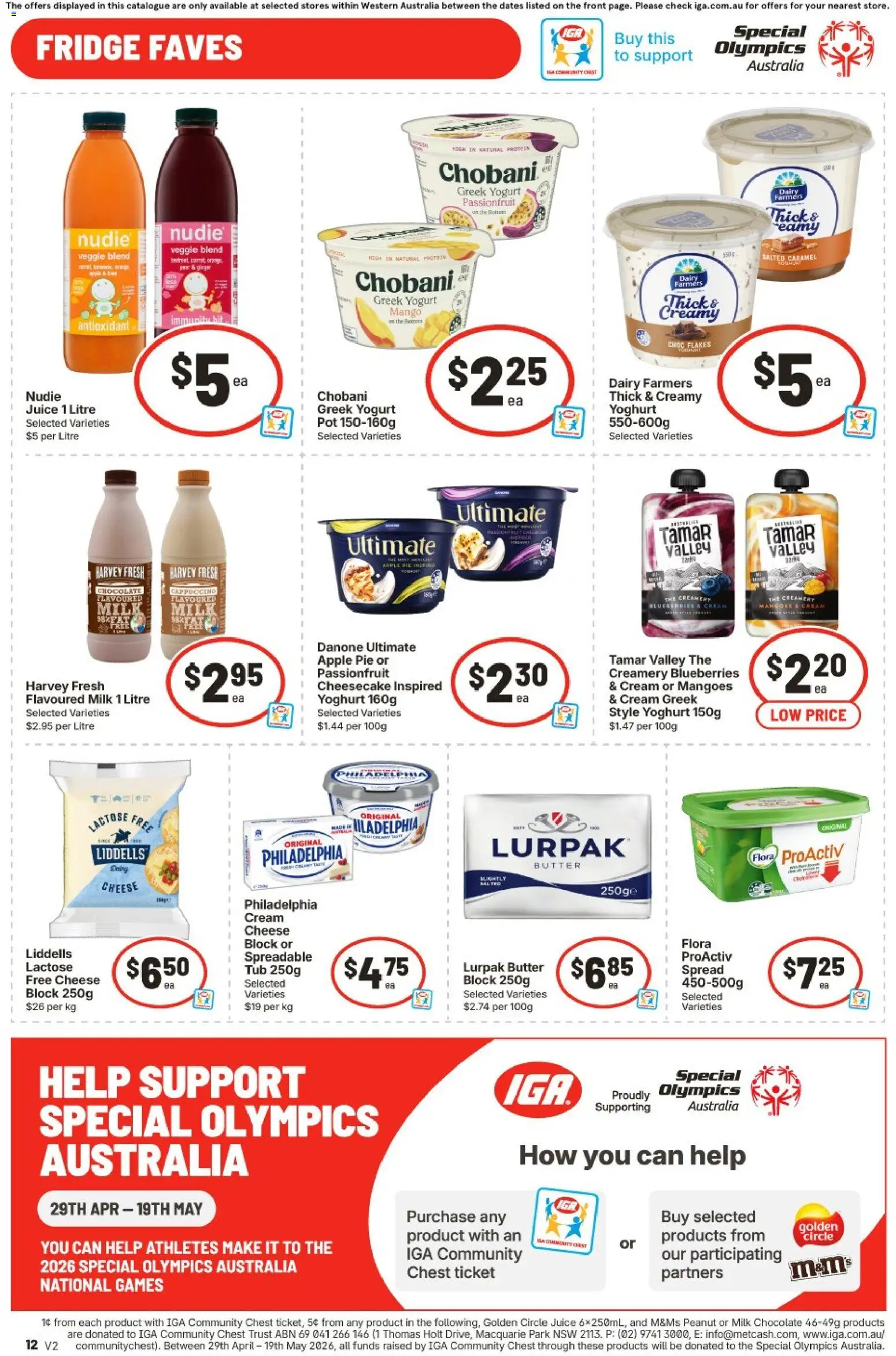 IGA catalogue - valid from 29.04.2026 | Page: 12 | Products: Milk, Dairy, Chocolate, Fridge
