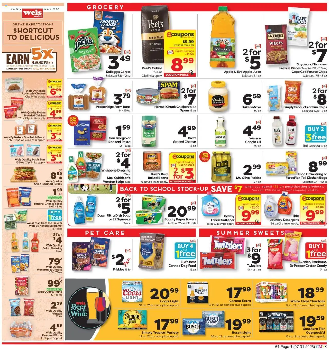 Weis Weekly Circular - NY - valid from 31.07.2025 | Page: 4 | Products: Bread, Pasta, Salad, Oven