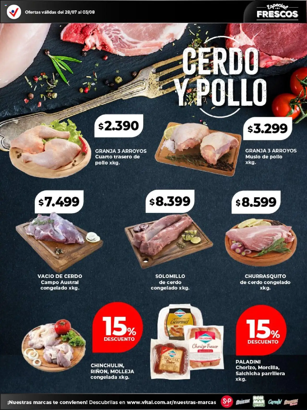 Vital - Especial frescos │ válido desde el 28.07.2025 | Página: 3 | Productos: Pollo, Salchicha, Chorizo, Té