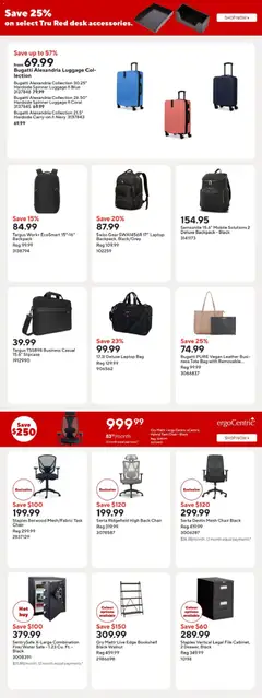 Preview of Staples weekly flyer / circulaire from shop Staples valid from 24.04.2026 | Page: 12 | Products: Backpack, Luggage, Bag, Chair
