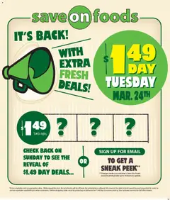 Preview of Save on foods weekly flyer / circulaire from shop Save on foods valid from 19.03.2026