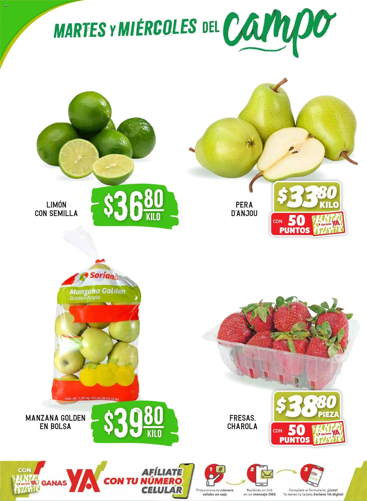 Nuevas ofertas de Soriana válidas en toda la República Mexicana desde el 24.02.2026. ¡Encuentra las mejores ofertas en Soriana - Martes y Miércoles del Campo Súper: Ver, Tab, Chis, Camp, Yuc y Q. Roo! | Página: 2 | Productos: Pera, Bolsa, Manzana, Caja