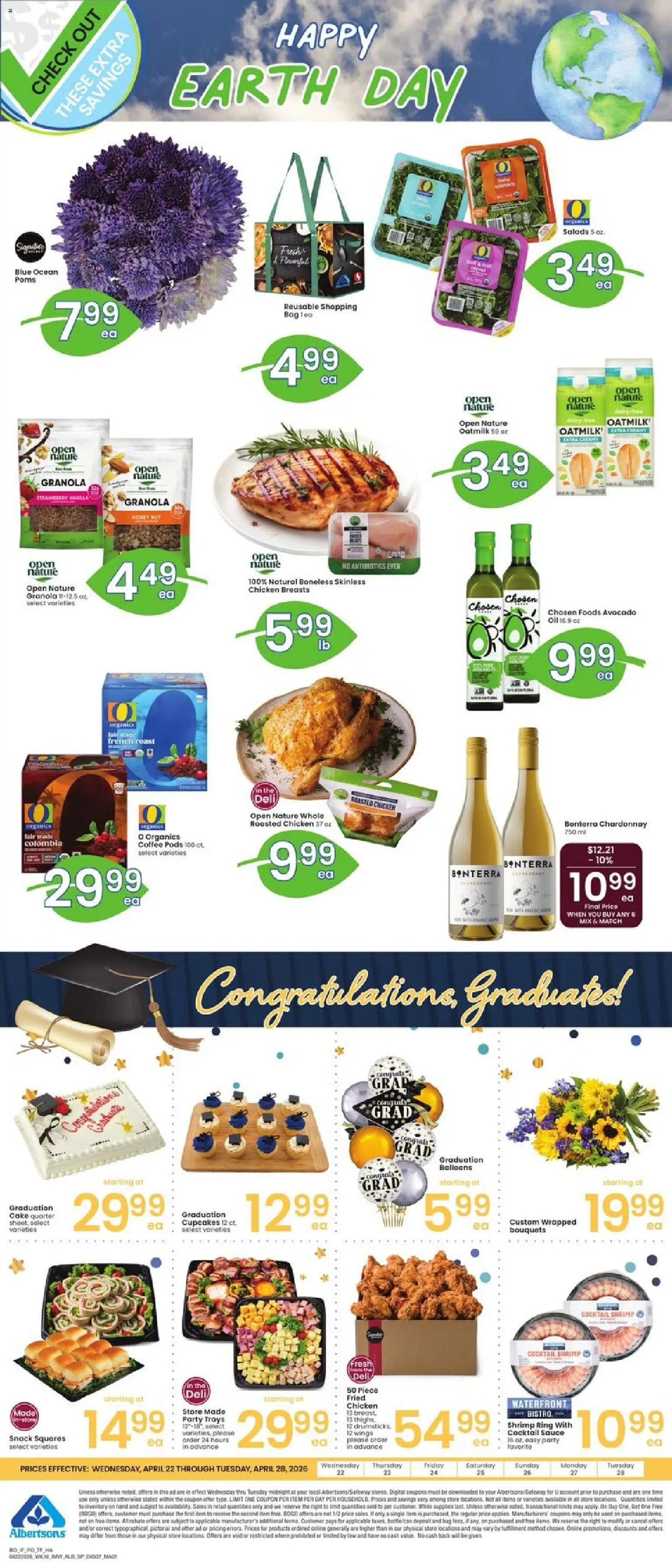 Albertsons Specialty Publication - valid from 22.04.2026 | Page: 1 | Products: Ring, Oil, Avocado, Sauce