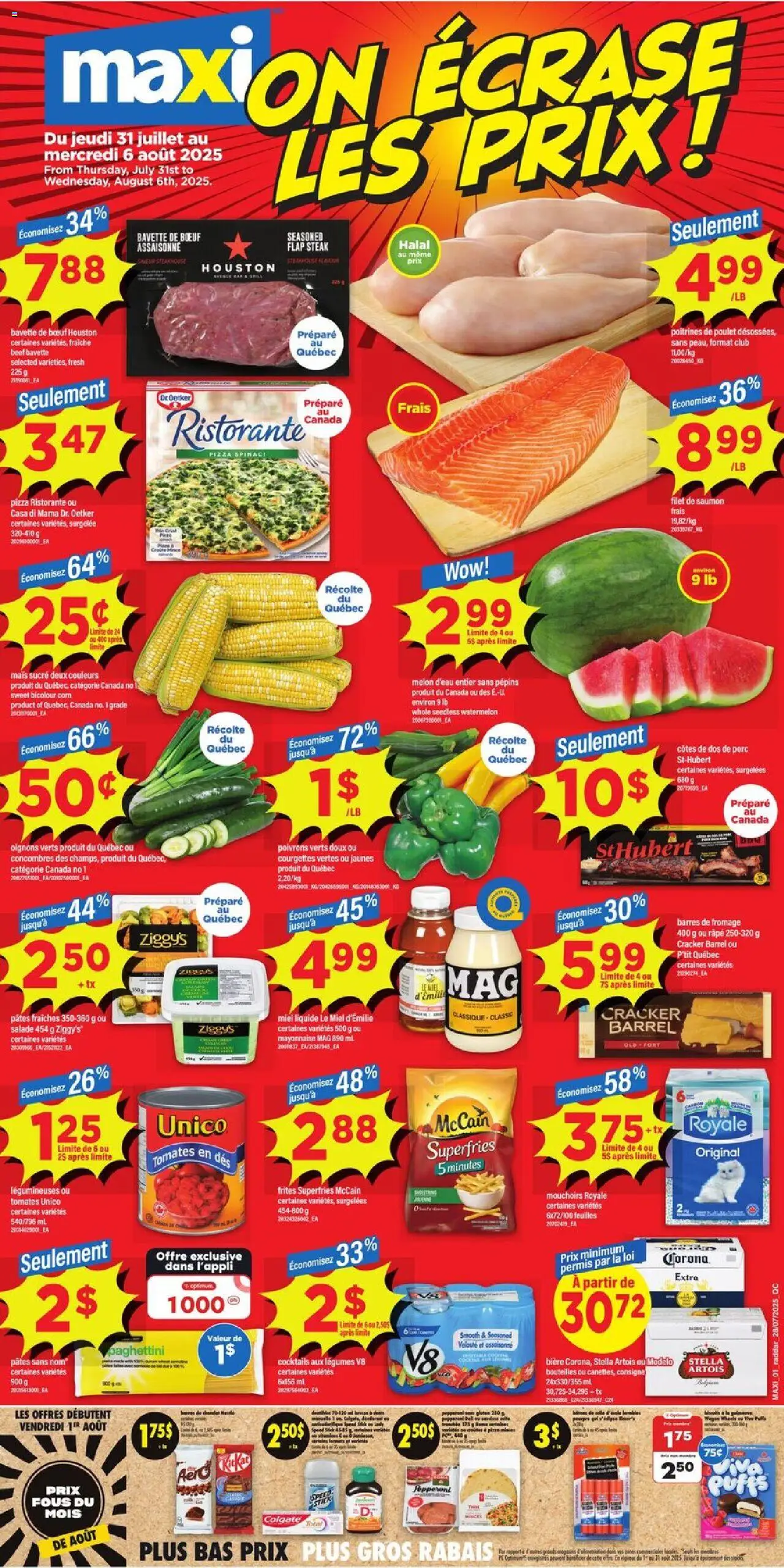 Maxi flyer valid from 31.07.2025 | Page: 1 | Products: Beef, Pizza