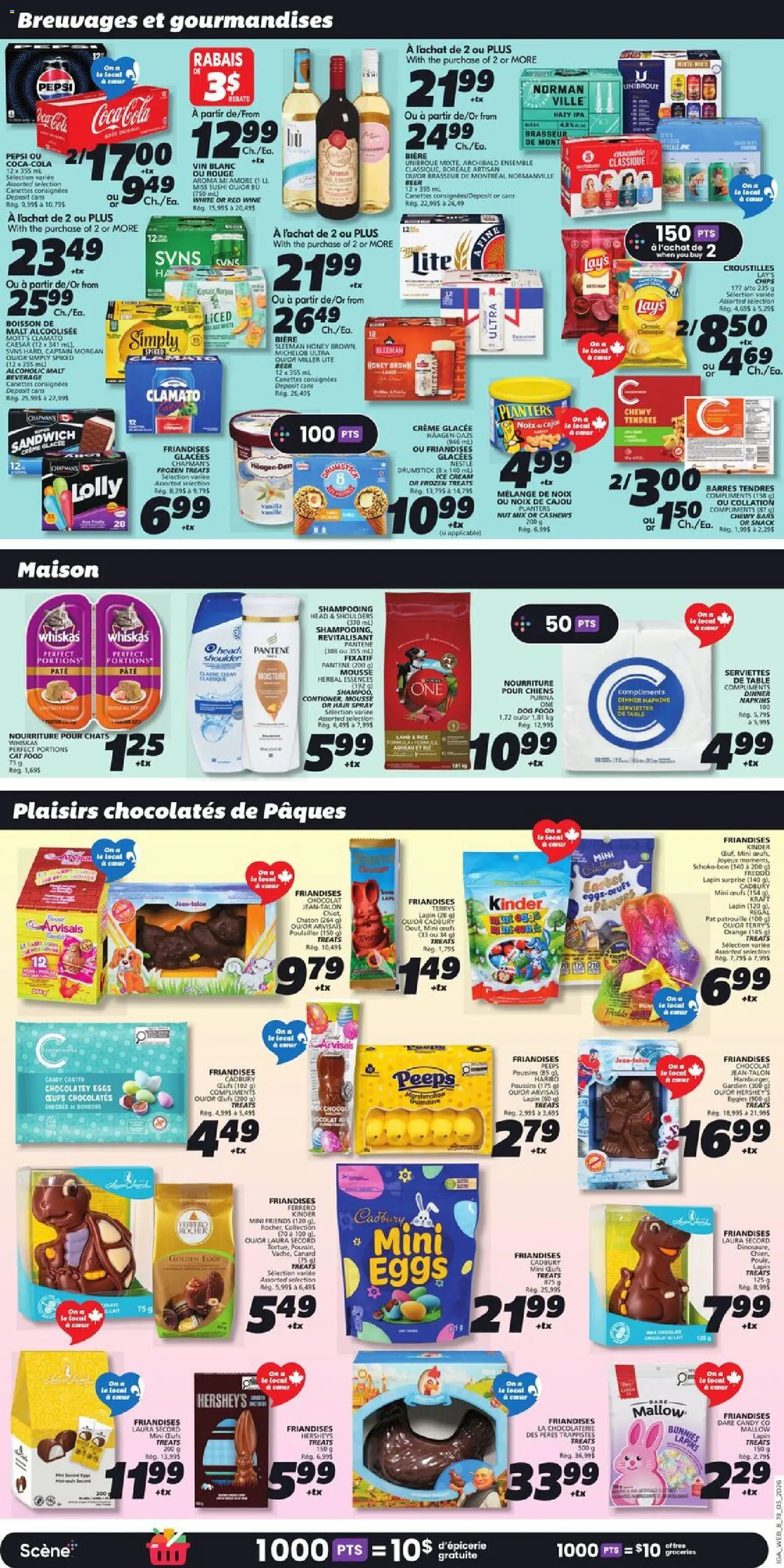 IGA flyer valid from 19.03.2026 | Page: 12 | Products: Chips, Cream, Ice cream, Beer