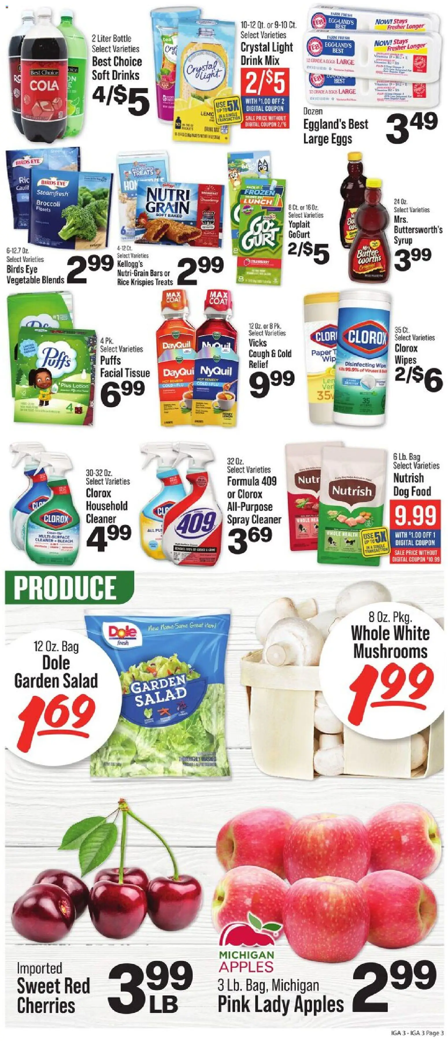 IGA Weekly Ad - valid from 07.01.2026 | Page: 4 | Products: Broccoli, Mushrooms, Apples, Coat