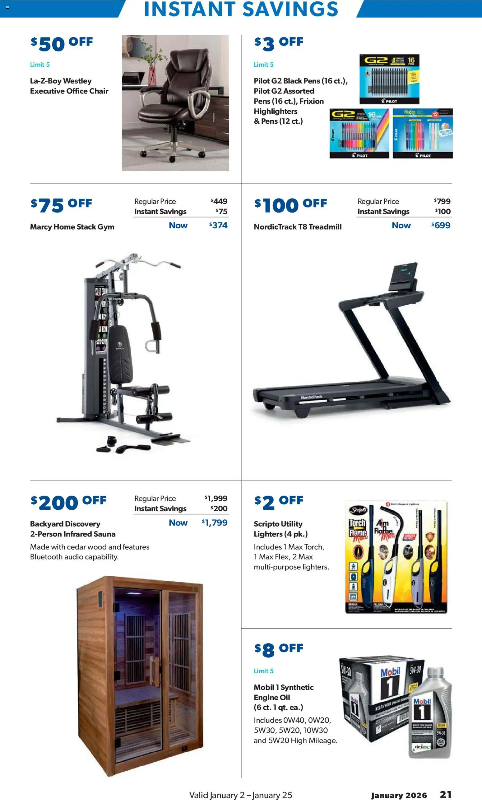 Sam's Club Instant Savings Book January - valid from 02.01.2026 | Page: 21 | Products: Chair, Oil, Audio