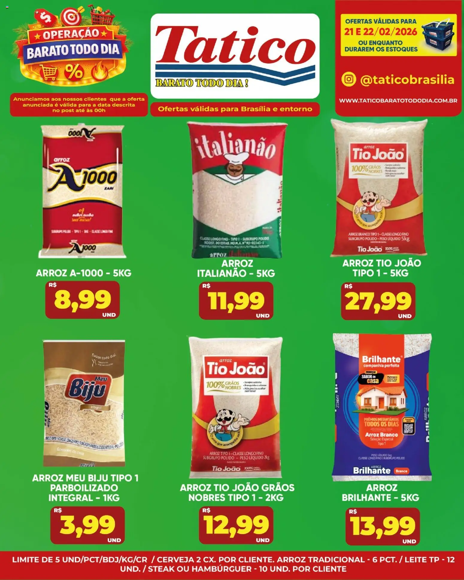 Tatico Folheto - válido de 23.02.2026 | Página: 18 | Produtos: Leite, Cerveja, Arroz, Hambúrguer