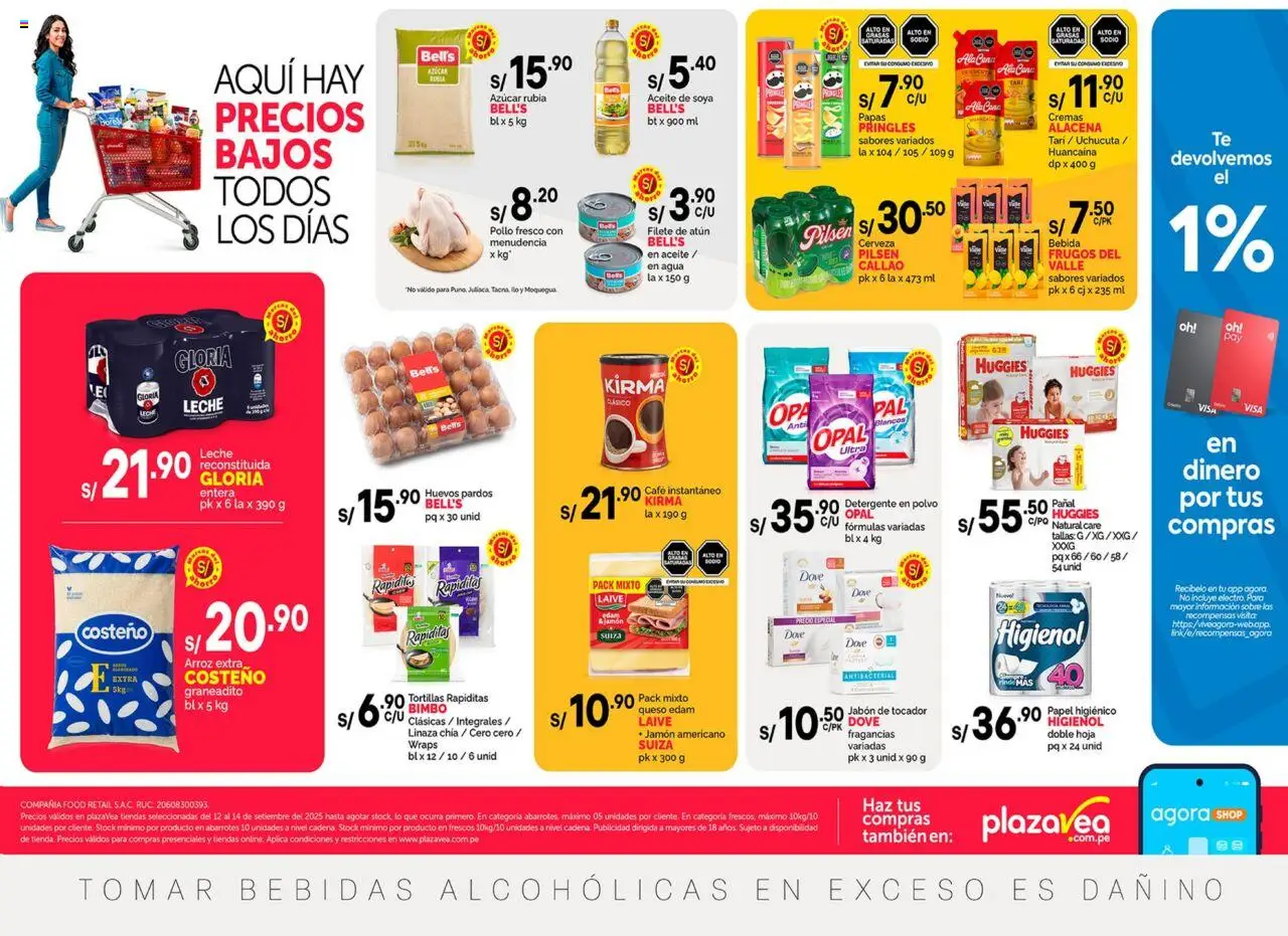Catálogo Plaza Vea válido desde 12.09.2025 | Página: 1 | Productos: Detergente, Leche, Papas, Polvo