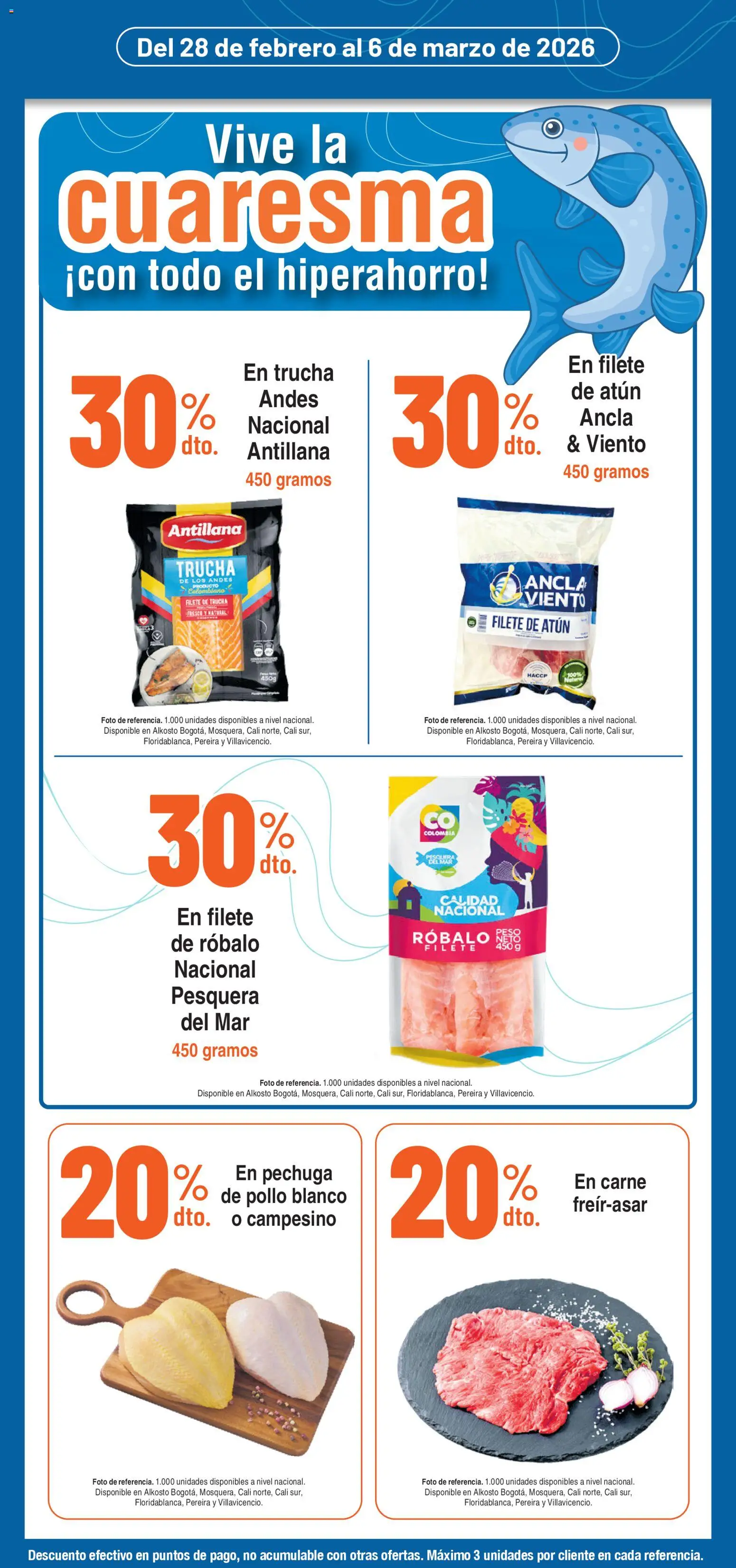 Alkosto revista - valida desde el 28.02.2026 | Página: 3 | Productos: Pollo, Atún, Ducha Bidet