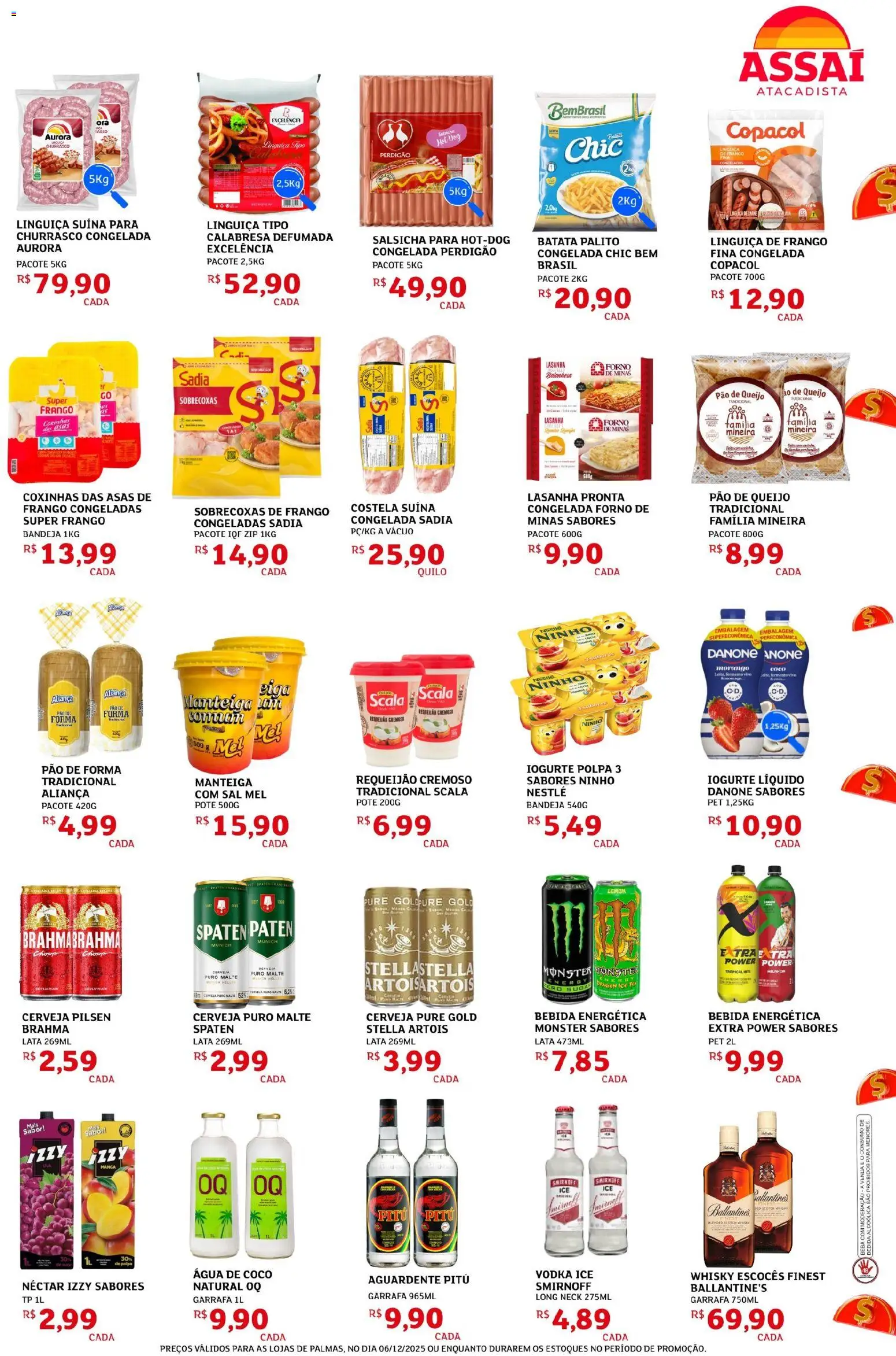 Assaí Atacadista Folheto - válido de 06.12.2025 | Página: 3 | Produtos: Coco, Whisky, Pão, Cerveja