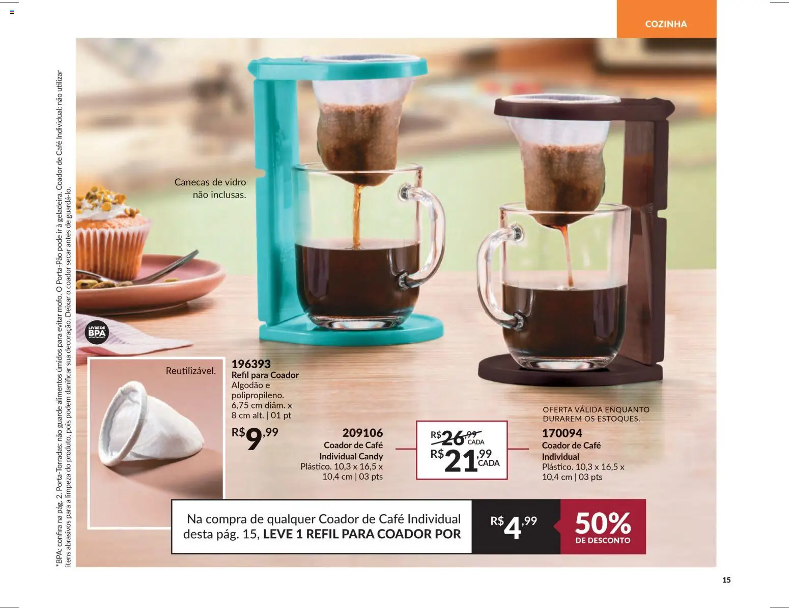 Avon Folheto - válido de 15.01.2026 | Página: 15 | Produtos: Café, Coador de café, Algodão